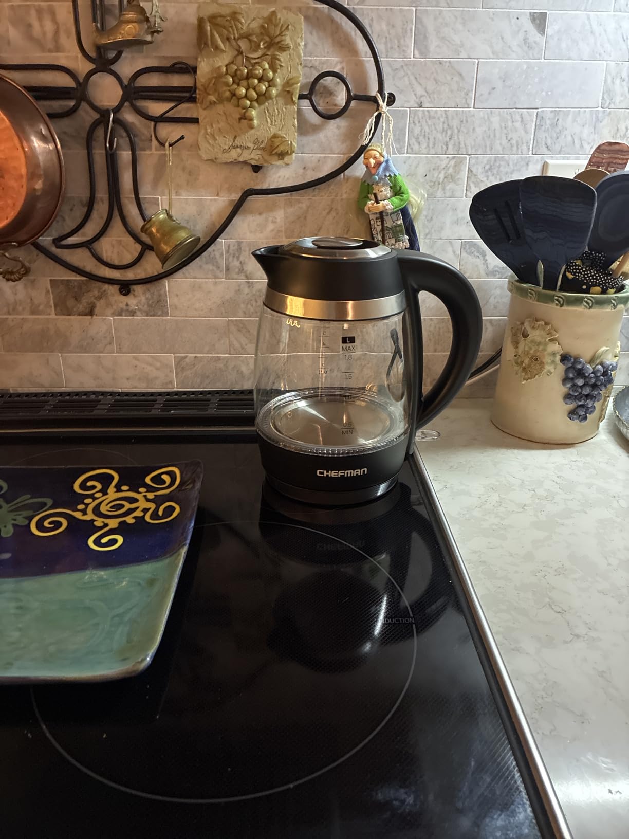 Chefman Electric Kettle, 1.8L 1500W, Hot Water Boiler, Removable Lid for Easy Cleaning, Auto Shut Off, Boil-Dry Protection, Stainless Steel Filter, BPA Free, Borosilicate Glass Electric Tea Kettle customer photo 1