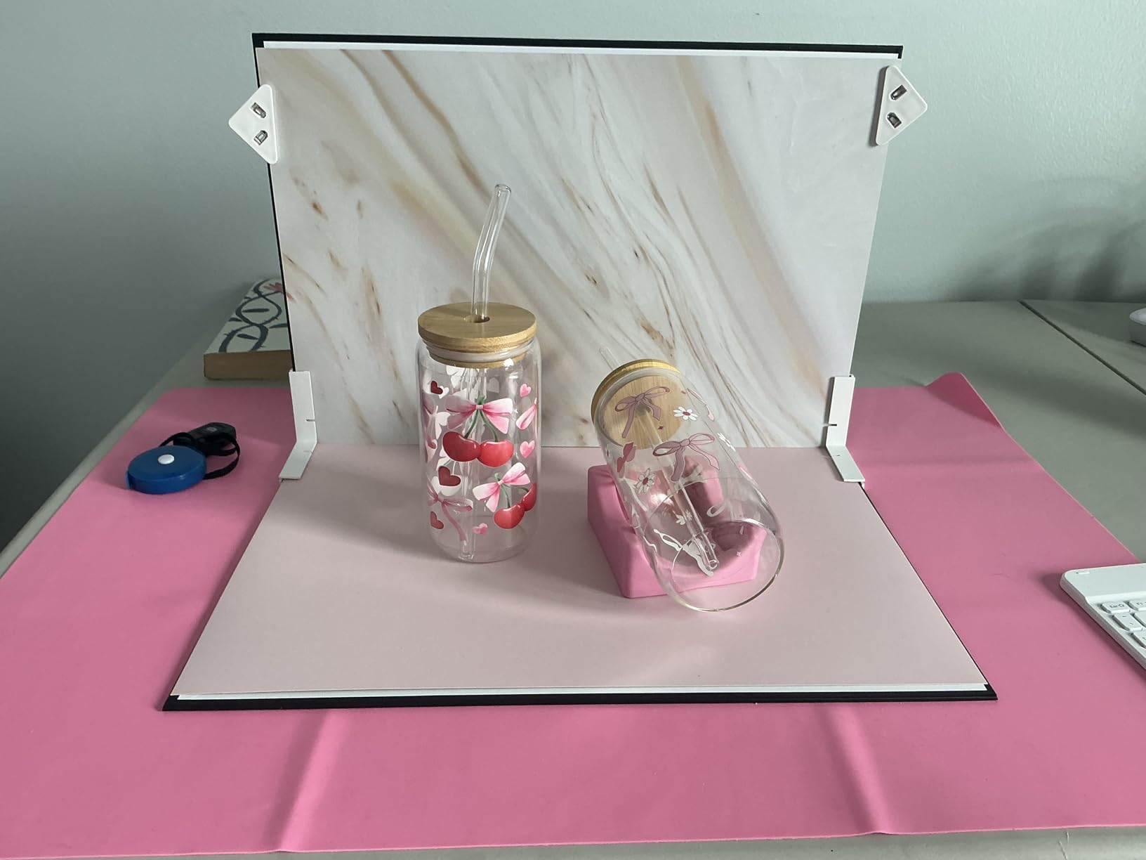 Photo Backdrop Board Product Photography: 10pcs 20patterns Table Top Food Background Kit - Flat Lay Props for Jewelry (Small Size 16.5x11.7in) customer photo 2