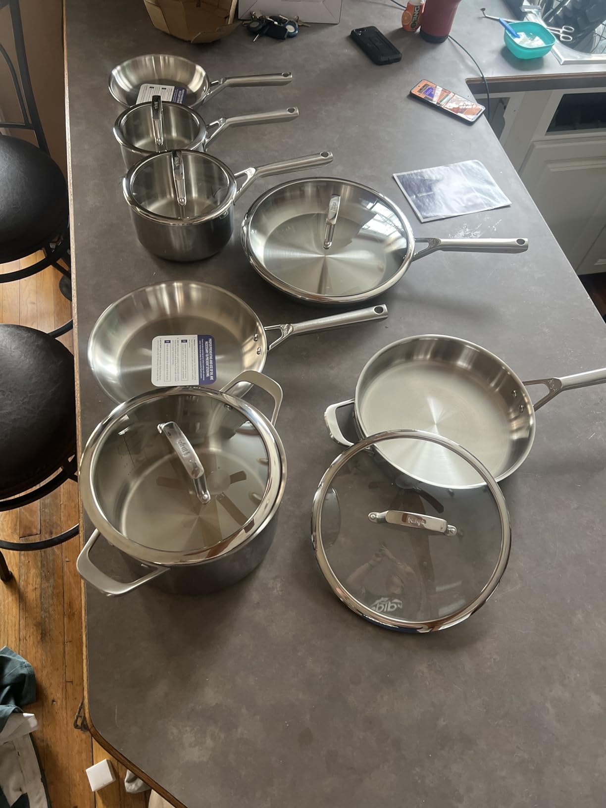 Ninja EverClad Stainless Steel Cookware 12 Piece Pots & Pans Set, All Stovetops & Induction, Oven Safe to 600°F, Tri-Ply Commercial-Grade, C99012 customer photo 2