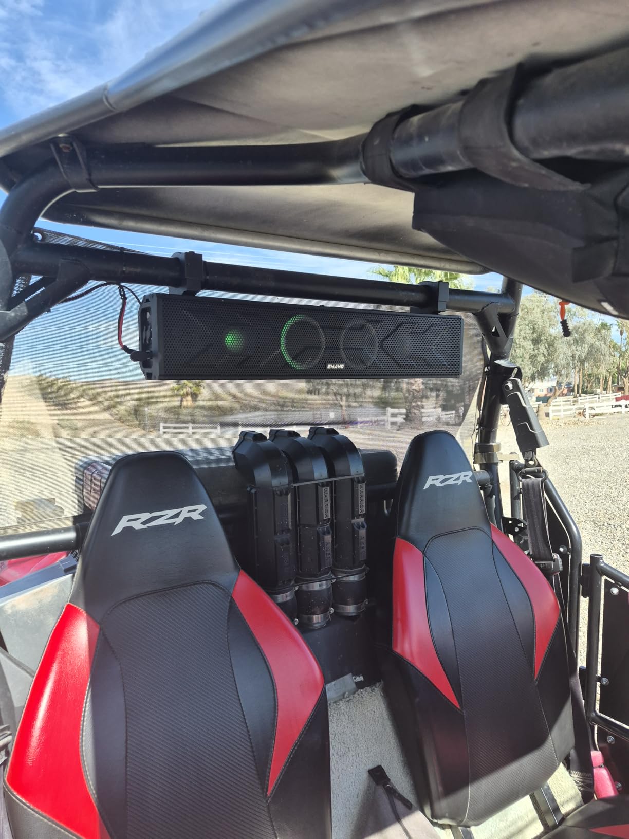 Ehaho 25 Inch UTV Sound Bar, ATV SoundBar Bluetooth with RGB Lighting, IP66 Waterproof Golf Cart Sound Bar, Amplified Powersports SXS SoundBar, UTV Speakers Compatible with Polaris RZR Can-Am customer photo 1