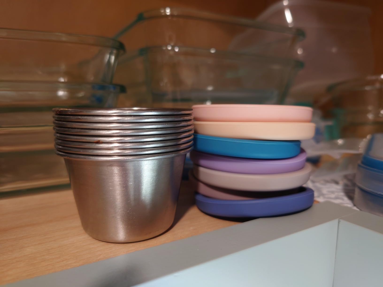 VITEVER [6 Pack] Salad Dressing Container To Go, 1.6 oz Small Condiment Containers with Lids, Reusable Stainless Steel Sauce Cups, Leakproof Silicone Lids for Lunch Bento Box, Picnic and Travel customer photo 2