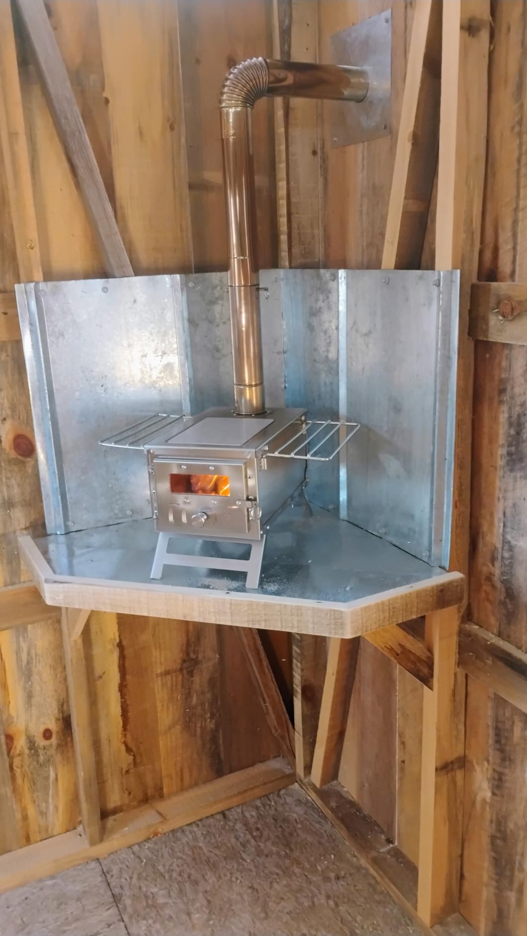 VEVOR Camping Wood Stove Stainless Steel Camping Tent Stove, Portable Wood Burning Stove with Chimney Pipes & Gloves, 640in³Firebox Hot Tent Stove for Outdoor Cooking and Heating with 8 Pipes customer photo 1