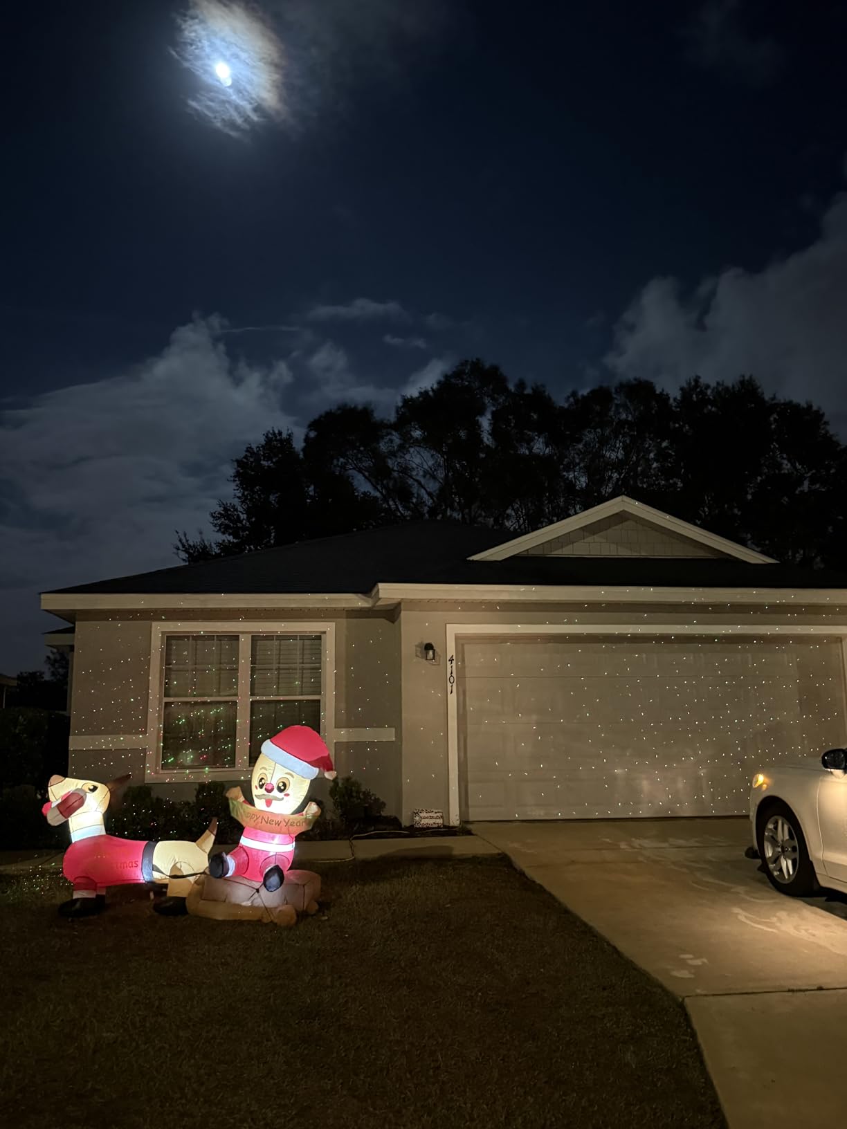 Laser Christmas Projector Lights Outdoor, Outdoor Garden Laser Light, Landscape Lights with Red and Green Stars, IP65 Waterproof,Cold Resistant. Suitable for Holiday, Party, Garden Decorati customer photo 1
