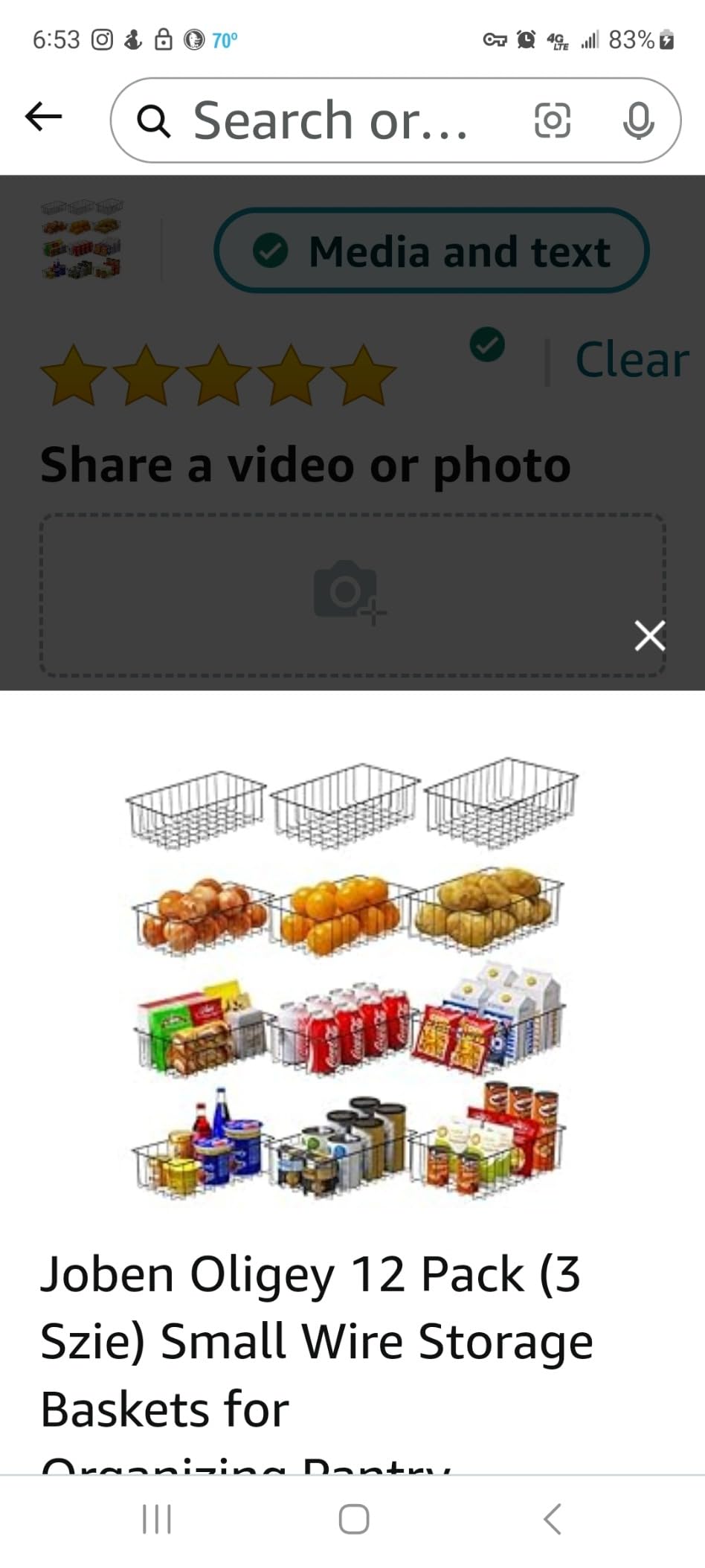 Joben Oligey 12 PACK (3 Sizes) Small Wire Storage Baskets for Organizing, Pantry Organization Bins for Cabinets, Metal Basket for Kitchen, Bathroom Organizer (Black) customer photo 2