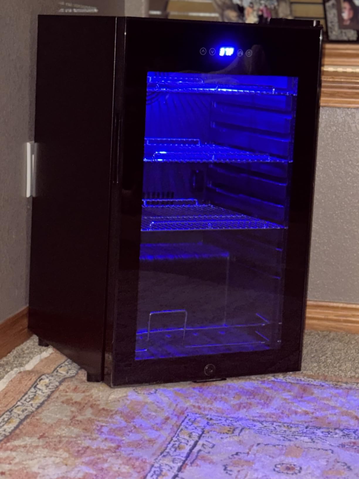 Wine Fridge Dual Zone, Freestanding Wine Cooler Refrigerator 180 Bottles Large Capacity with Sliding Rail Wooden Shelves and Door Lock, Black customer photo 2