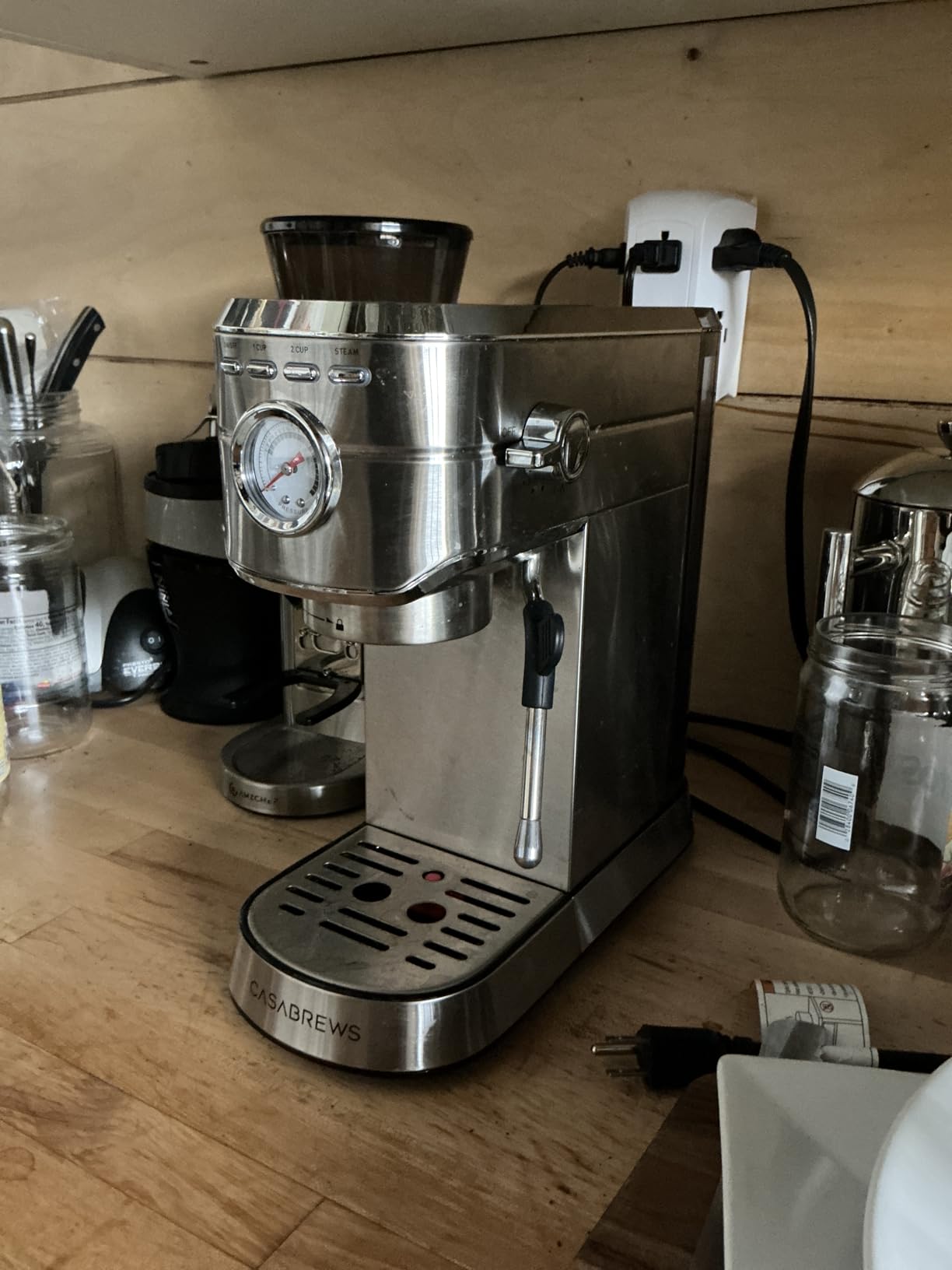 CASABREWS CM5418 Espresso Machine 20 Bar, Stainless Steel Espresso Maker with Milk Frother, Compact Cappuccino Machine for Home, Small Espresso Coffee Machine for Latte, Black customer photo 1