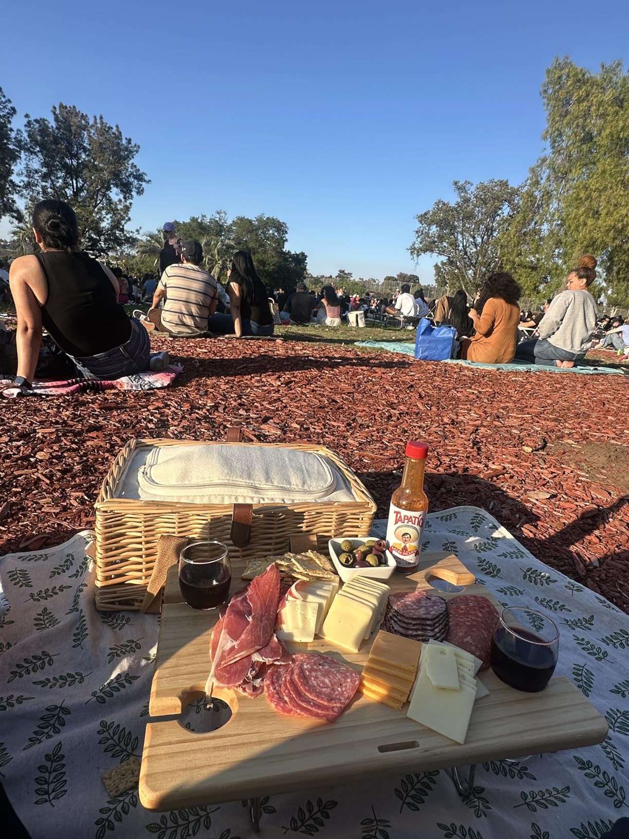Hap Tim Wicker Picnic Basket for 2 with Mini Folding Wine Picnic Table & Large Insulated Cooler Bag & Cutlery Service Kits for 2 Person, Couples Gifts, Wedding Gifts (Y2307-2-CM) customer photo 2
