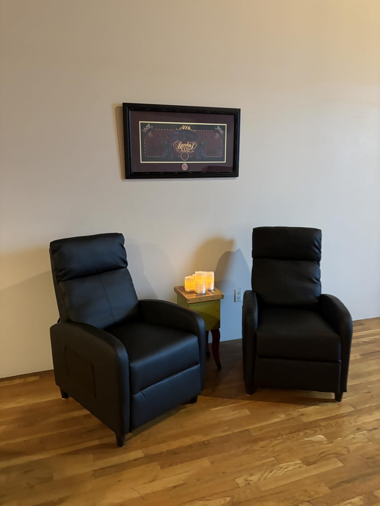 Homall Recliner Chair, Recliner Sofa for Adults, Recliners Home Theater Seating with Lumbar Support, Reclining Sofa Chair for Living Room (Leather, Dark Black) customer photo 2