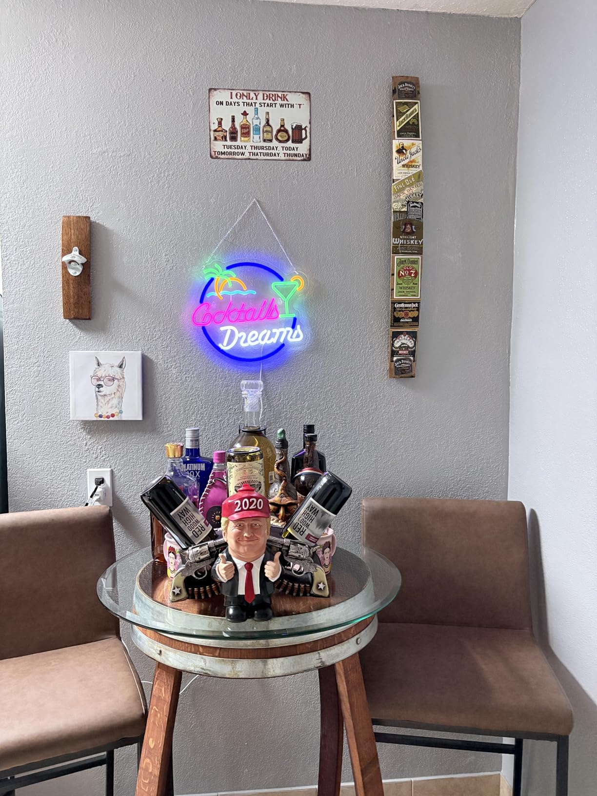 Cocktails and Dreams Neon Sign for Wall Decor Cocktails and Dreams Signs with Dimmable LED Neon Signs Beer Bar Neon Light Sign customer photo 2