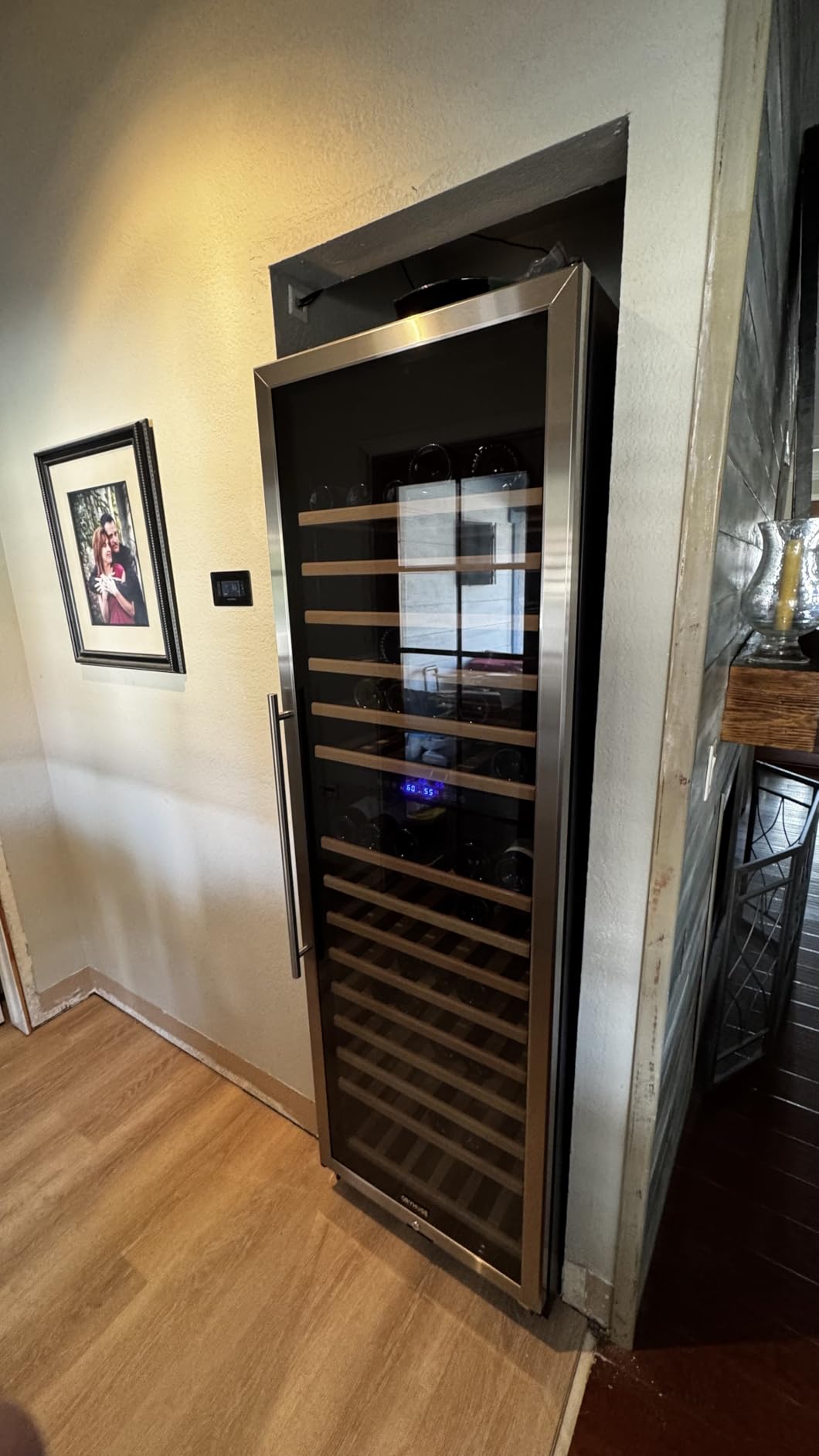 24 Inch Dual Zone Wine and Beverage Refrigerator, Built-in or Freestanding Cooler with French Doors, Under Counter Drink Fridge with Upgraded Compressor for Beer, Wine, and Soda customer photo 1