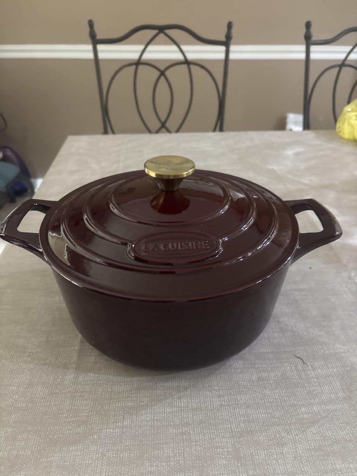 La Cuisine Enameled Cast Iron Braiser Shallow Dutch Oven Braising Sauté Pan 3.75 QT 11