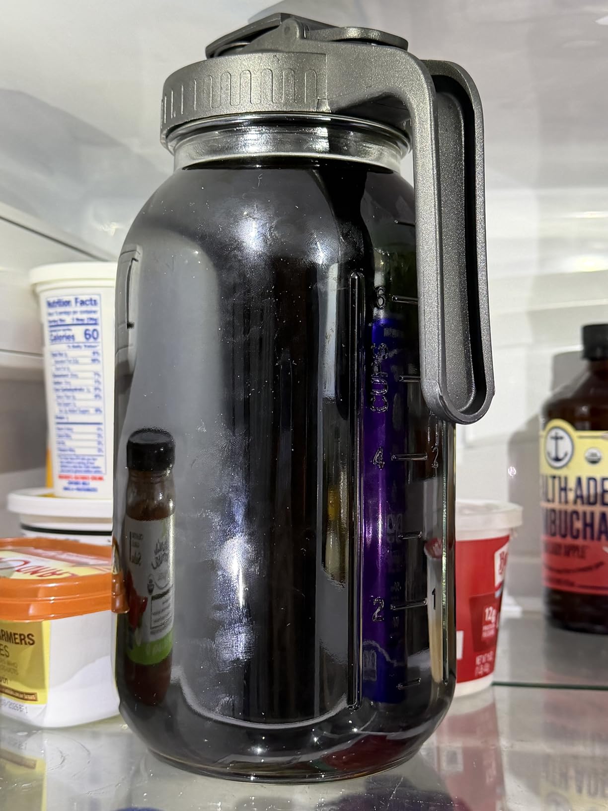 Cold Brew Coffee Maker,64 oz Mason Jar Pitcher with Stainless Steel Filter, Pour Spout Handle Lid, Heavy Duty Glass Airtight & Leak-Proof for Iced Coffee,Tea & Lemonade customer photo 1