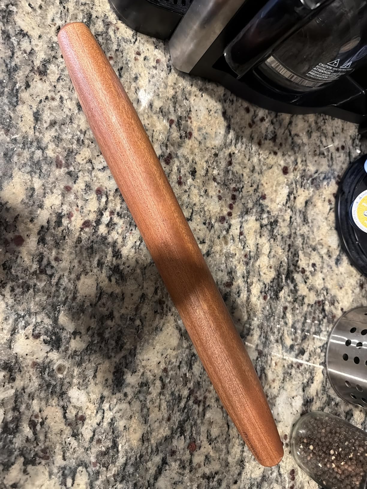 Muso Wood Sapele Wooden French Rolling Pin for Baking, Tapered Roller for Fondant, Pie Crust, Cookie, Pastry (French 17.5inch) customer photo 1