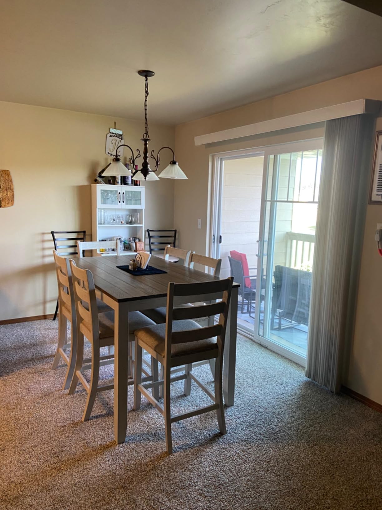 Signature Design by Ashley Skempton Modern Farmhouse Counter Height Dining Table and Upholstered Bar Stools, Set of 7, White & Light Brown customer photo 1