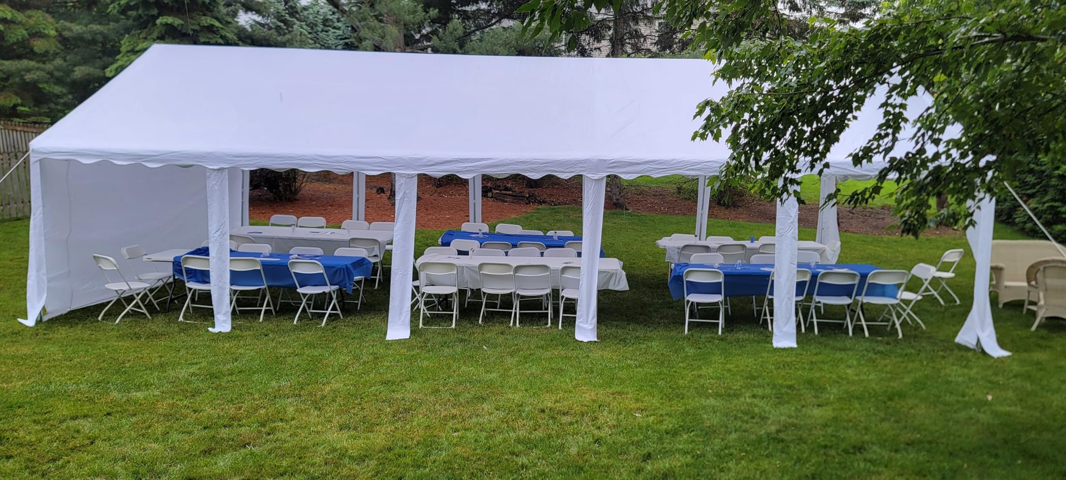 GREEN PARTY 16x20FT Party Tent Heavy Duty, Large Wedding Event Shelters with 3 Carry Bags & Removable Sidewalls, Outdoor Canopy Gazebo Commercial Tent for Carport Camping Garden Patio customer photo 2