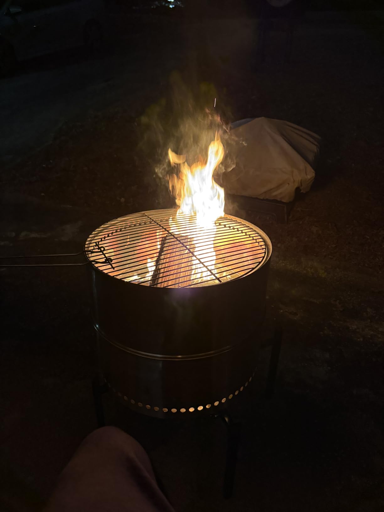 HGD 20 inch Smokeless Firepit Outdoor, Portable Smokeless Fire Pit for Camping with Travel Bag, Stainless Steel Wood Burning Stove for Backyard & Patio, Easy Setup & Compact Storage customer photo 1