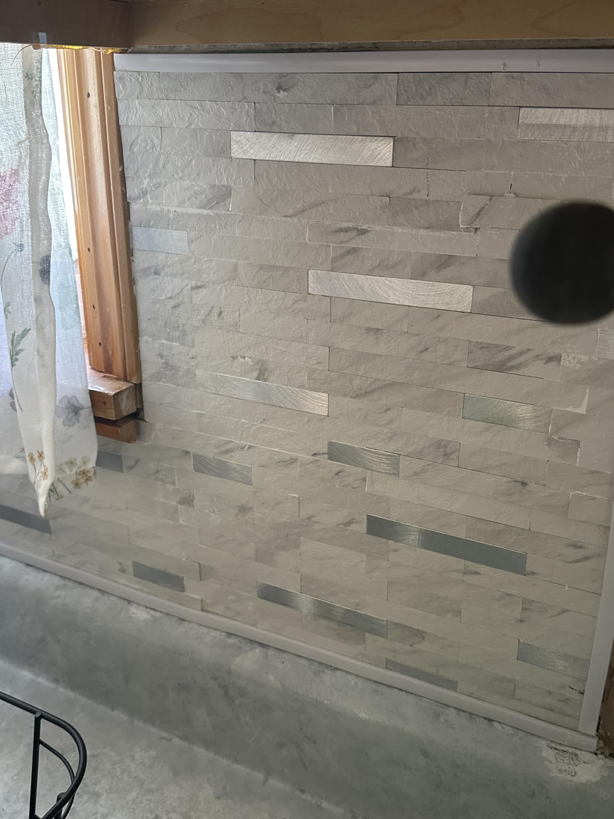 20 Sheets Peel and Stick Backsplash for Kitchen, White Marble with Metal Silver Look Stick on Tile Upgrade Your Kitchen Backsplash, RV, Fireplace customer photo 1