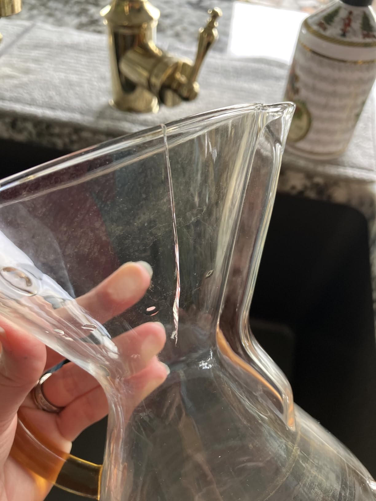 Pour-Over Glass Coffeemaker - Colored Glass Handle Series - 6-Cup Gold - Exclusive Packaging customer photo 1