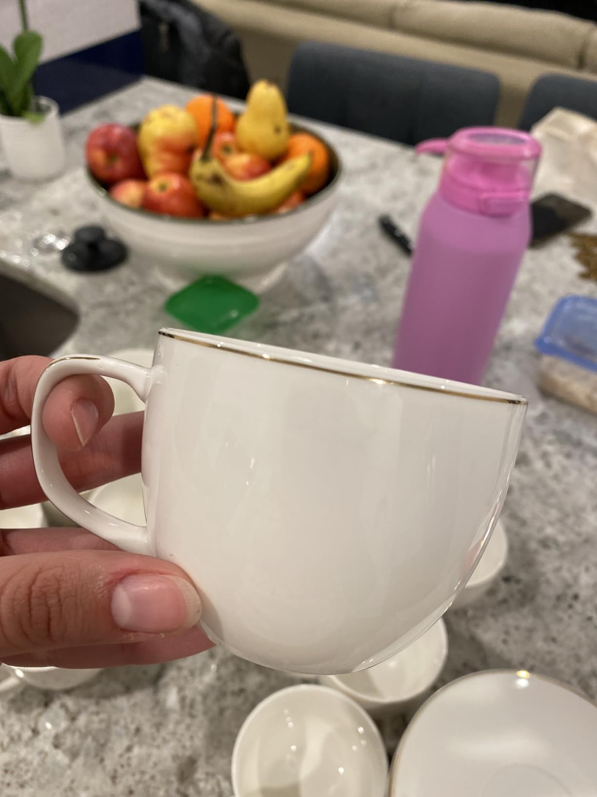 BTaT- Cappuccino Cups with Saucers 8 oz, Set of 12, White Porcelain Coffee Cup and Saucer Set customer photo 1
