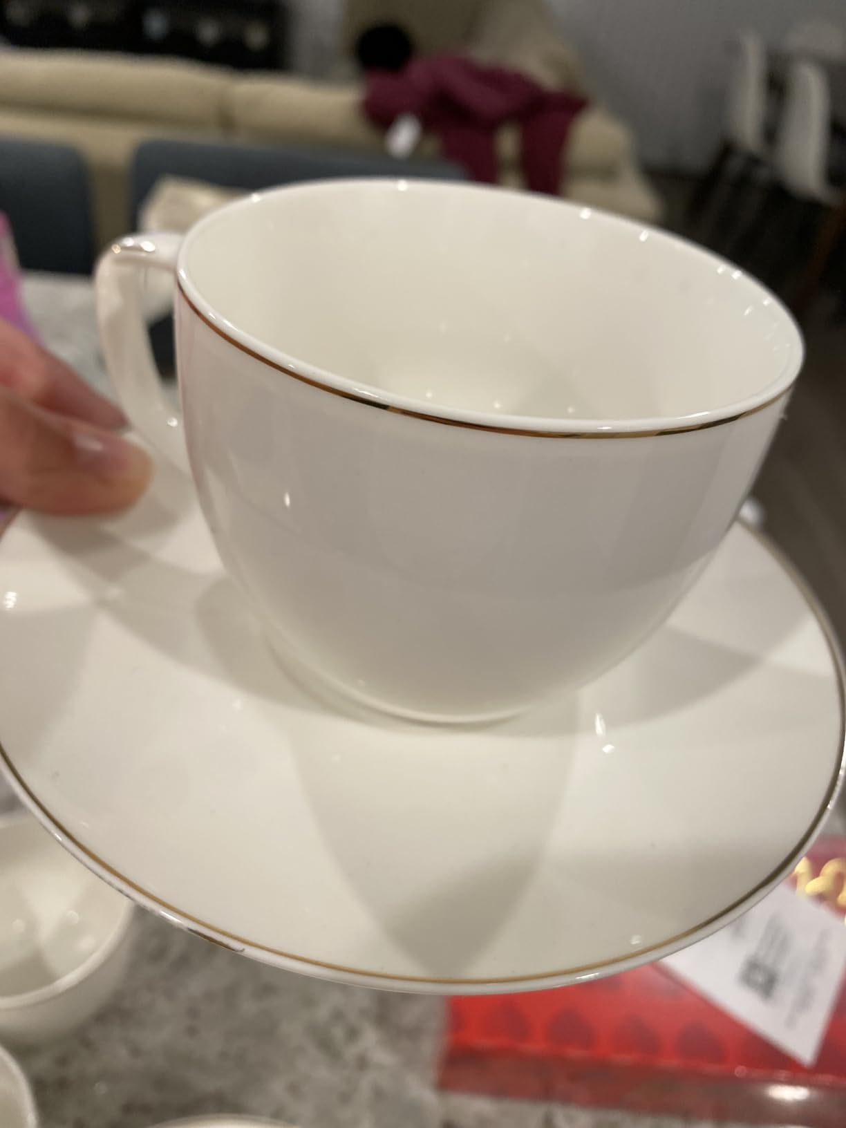 BTaT- Cappuccino Cups with Saucers 8 oz, Set of 12, White Porcelain Coffee Cup and Saucer Set customer photo 2