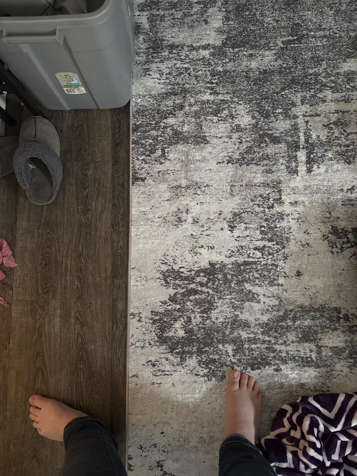 8x10 Area Rugs for Living Room: Abstract Washable Rug with Anti-Slip Backing Non-Shedding Stain-Resistant Soft Modern Large Carpet for Bedroom Dining Room Farmhouse Nursery Home Office Black customer photo 1