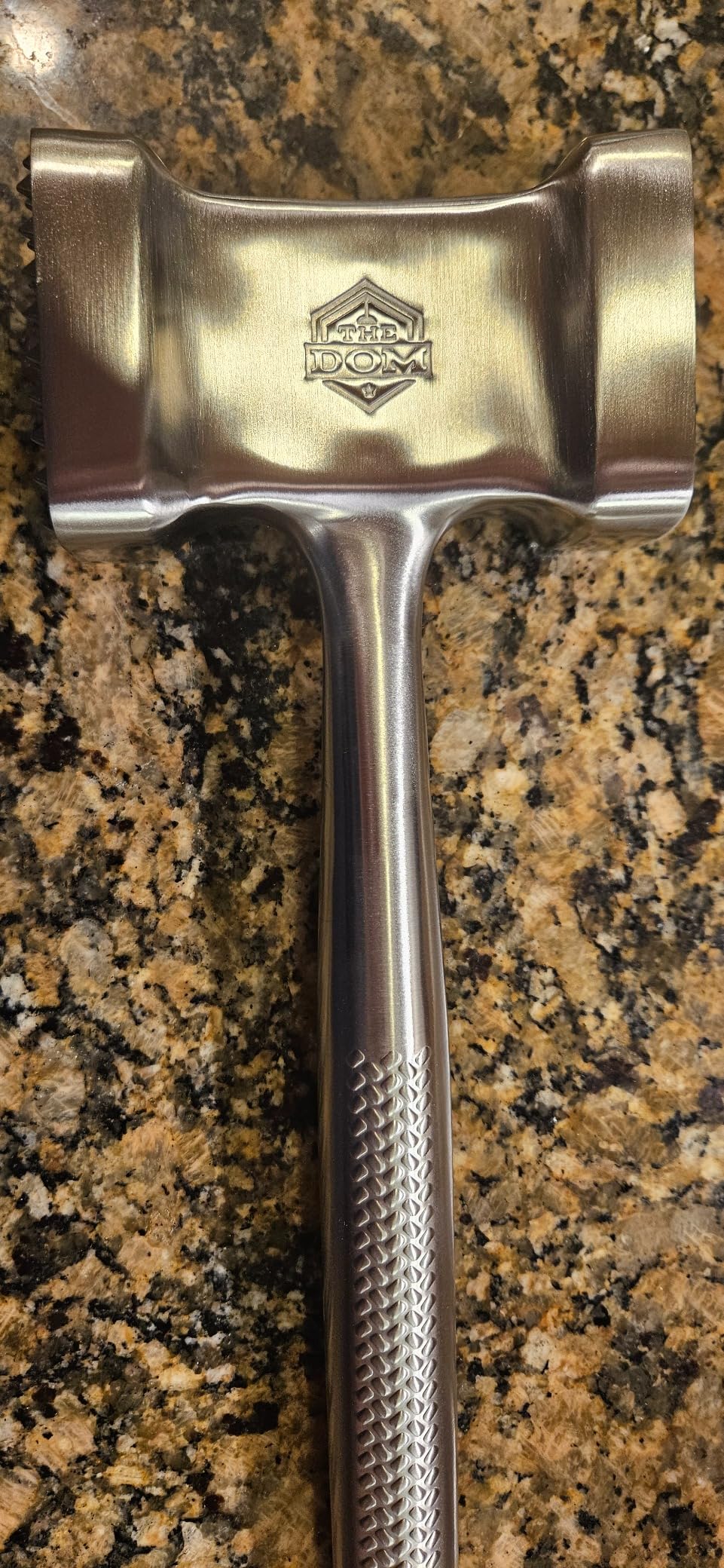 Stainless Steel Meat Mallet Hammer Tenderizer, Textured Grip Meat Mallet Tenderizer, 1.1lb Single-Piece Chicken Pounder, Large Surface Meat tenderizer Tool, 5-Year Warranty, Ablandador de carne customer photo 2