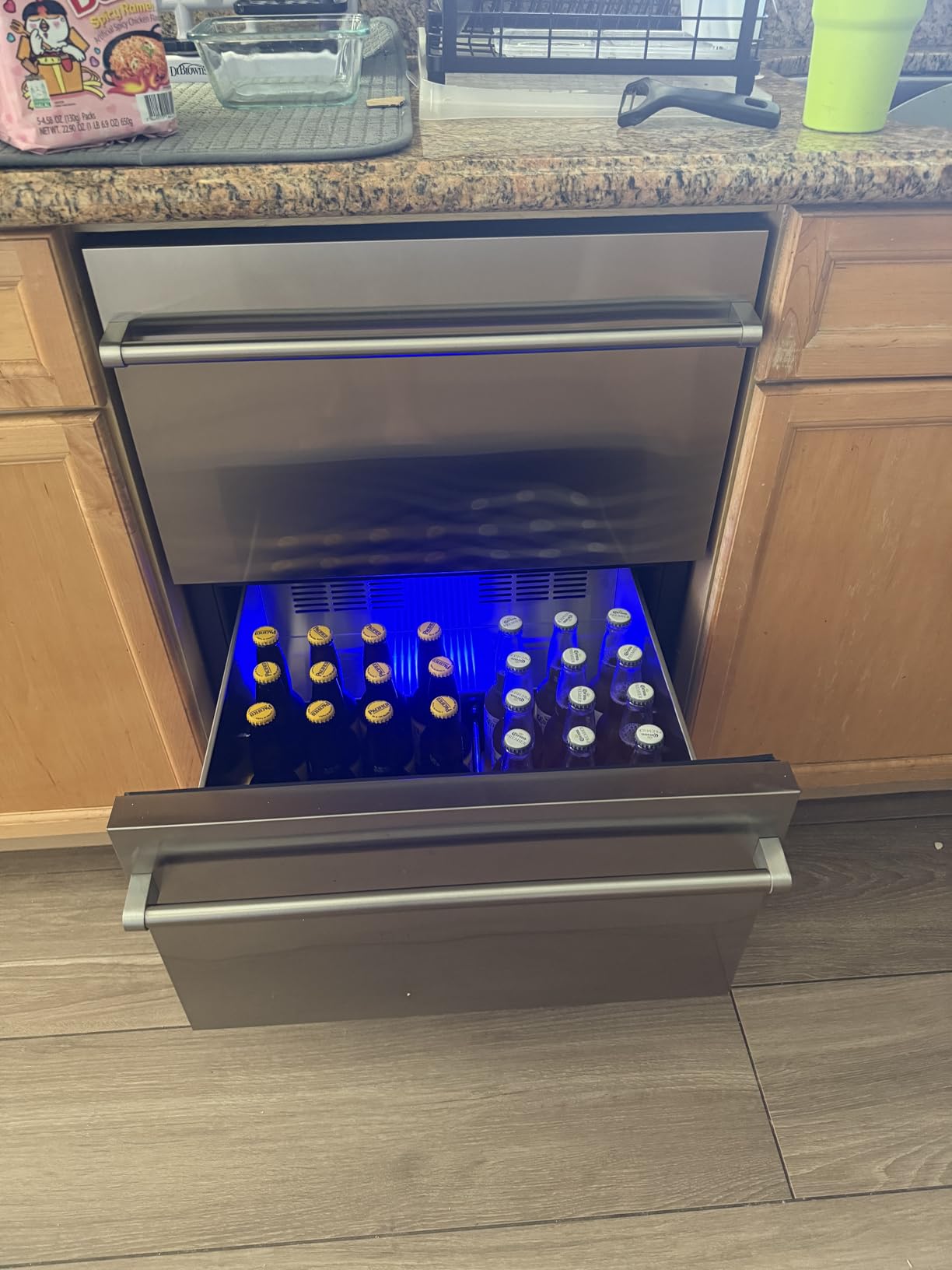 EUHOMY 24 Inch Under Counter Double Drawer Fridge, Weather Proof Stainless Steel Outdoor Beverage Refrigerator for Patio, Built-in Beverage Fridge for Home & Commercial Use customer photo 2