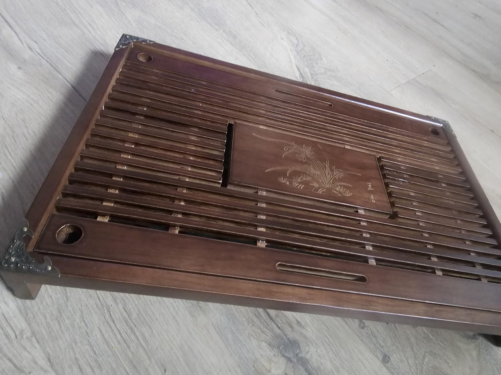 Wooden Tea Tray, 17 Inch Chinese Kung Fu Tea Tray, Gongfu Tea Table with Water Storage Box, Household Filter Tea Serving Tray Gift Set for Home, Office, Bar customer photo 1