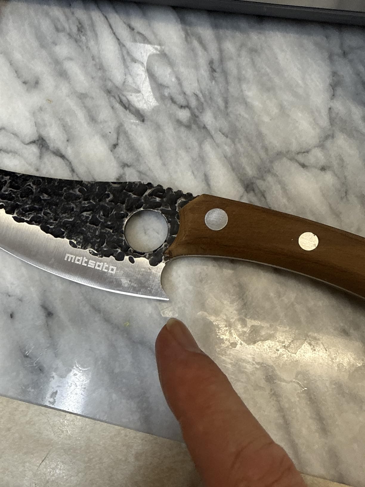 Matsato Chef Knife - Perfect Kitchen Knive for Cooking, Chopping. Japanese Steel Knife for Home, BBQ. For Balance & Control, 6.3 Inch customer photo 2