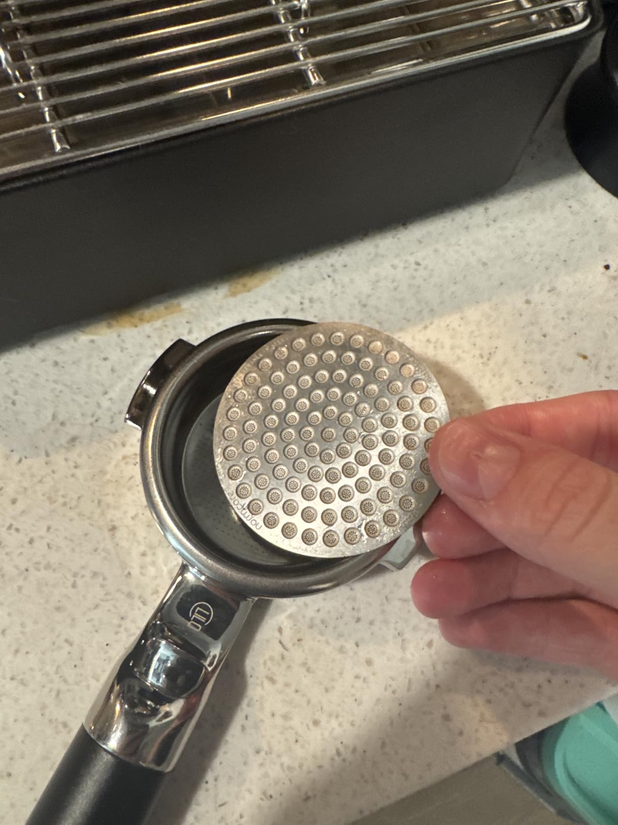 Normcore 58.5mm Puck Screen, 0.8mm Thickness, Lower Shower Screen, Reusable Metal Filter for 58mm Portafilter Basket, 316 Stainless Steel customer photo 1