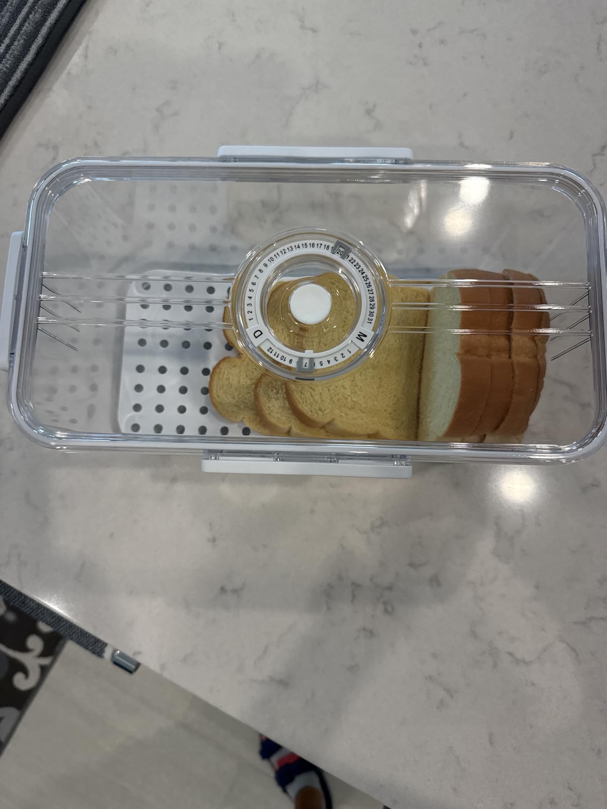 Bread Box Bread Boxes for Kitchen Counter Airtight, Time Recording Bread Storage Container with Lid, Bread Keeper for Homemade Bread, Toast, Bagel, Donut and Cookies, Grey customer photo 1