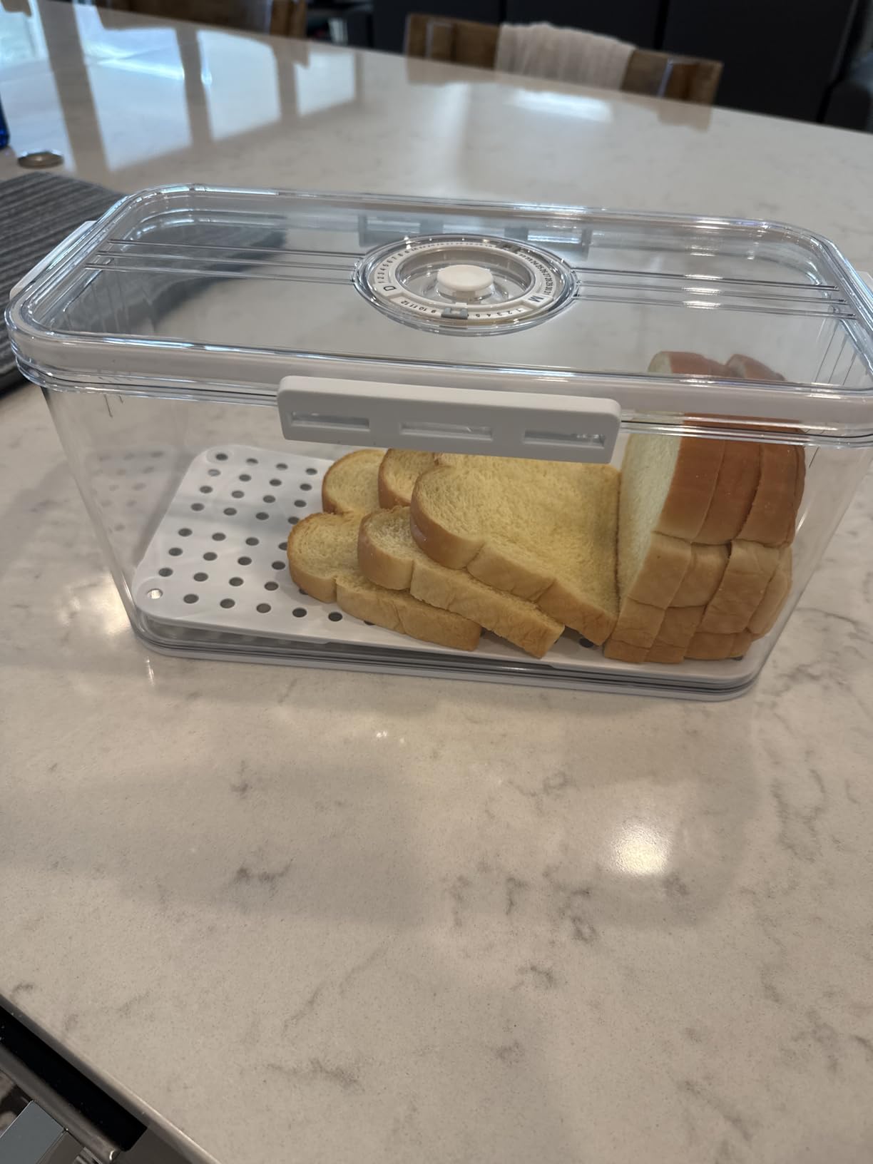 Bread Box Bread Boxes for Kitchen Counter Airtight, Time Recording Bread Storage Container with Lid, Bread Keeper for Homemade Bread, Toast, Bagel, Donut and Cookies, Grey customer photo 2