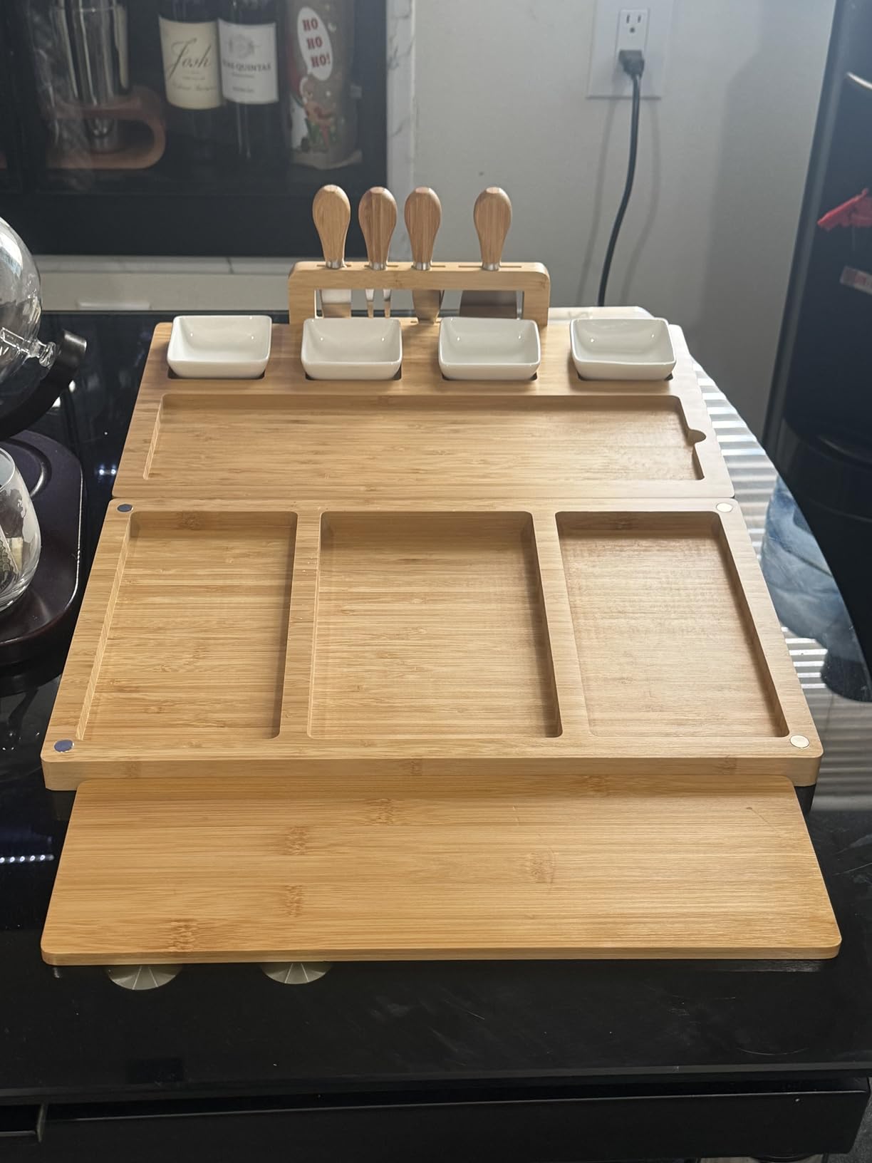 Charcuterie Board Cheese Tray Set with Stainless Steel Knives, Slates and Bowls. Gift for Housewarming, Wedding Couple, Bridal Shower (cb001) customer photo 1