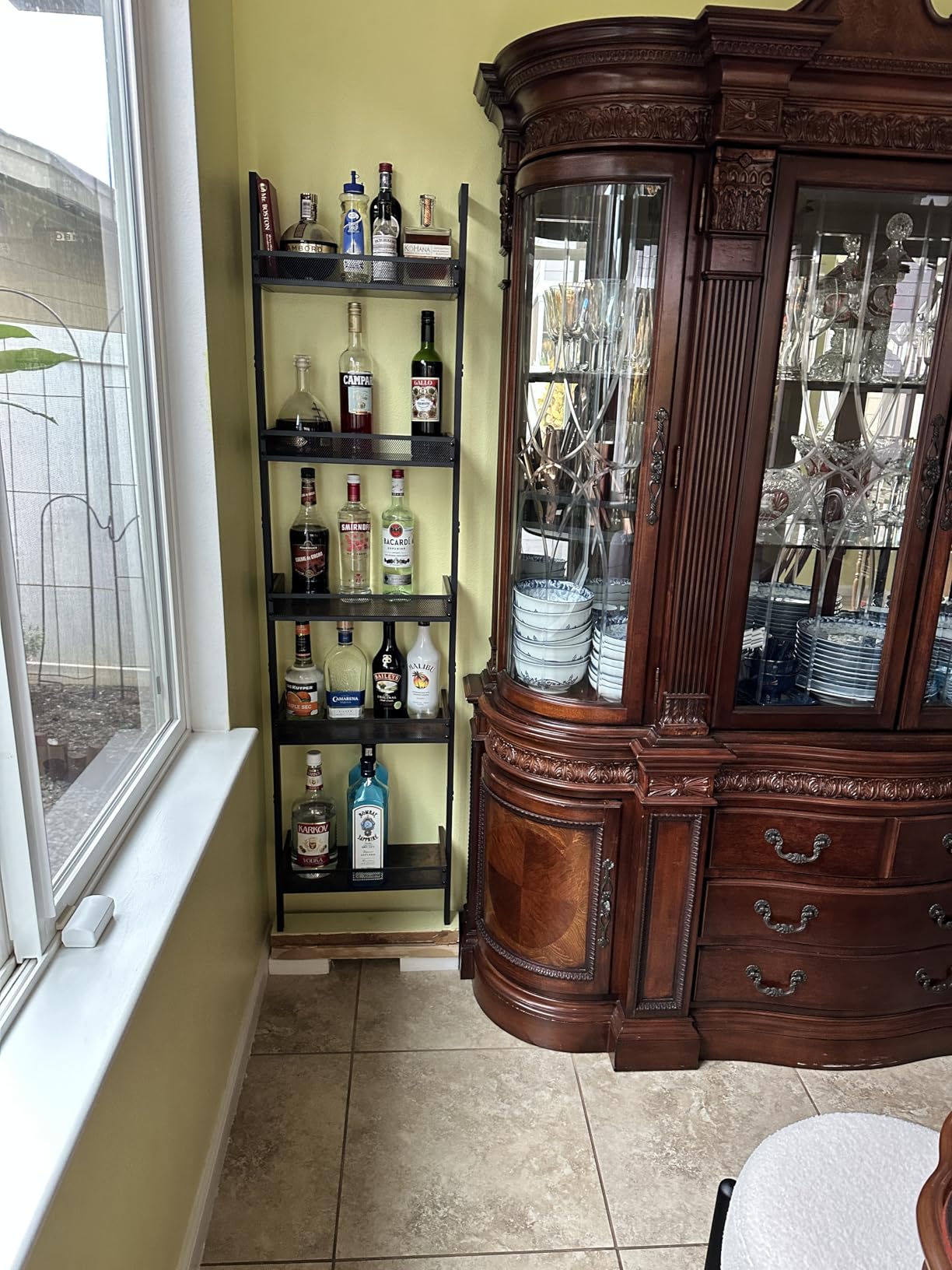 5-Tier Freestanding Wine Racks: 50 Bottles Wine Rack Shelf Wall Mounted with Fences, Wines Bottle Holder Display Shelf, Liquor Storage for Kitchen, Dining Room, Bar, Wood, 17.28''L x 7.95''W x 68.5''H customer photo 2