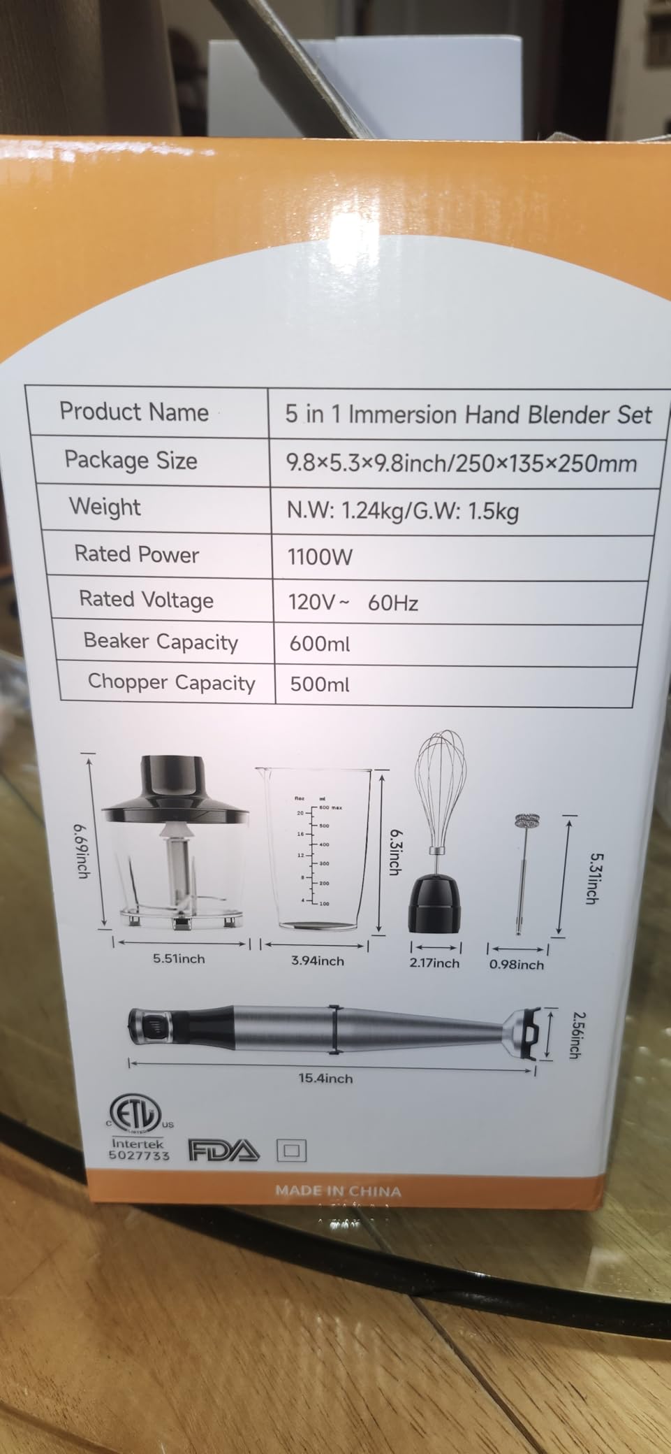 Immersion Blender Handheld Corded Hand Blenders Set 1100W, Trigger Variable Speed 5 in 1 Stick Emulsifier with Chopper, Whisk and Frother for Soup, Baby Food and Smoothies customer photo 1