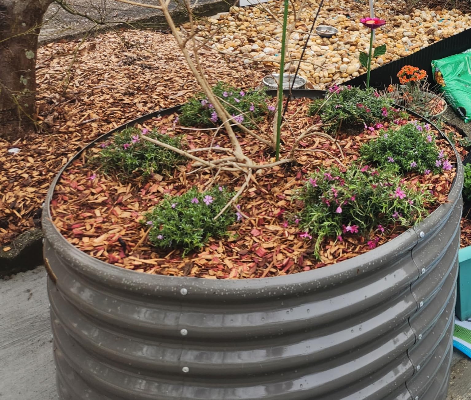 ANLEOLIFE 8x4x2ft Galvanized Raised Garden Bed Kit, Oval Metal Deep Root Planters for Outdoor Plants Vegetables Flowers Herb, Large Bottomless, 478 Gallon Capacity - Quartz Grey customer photo 1