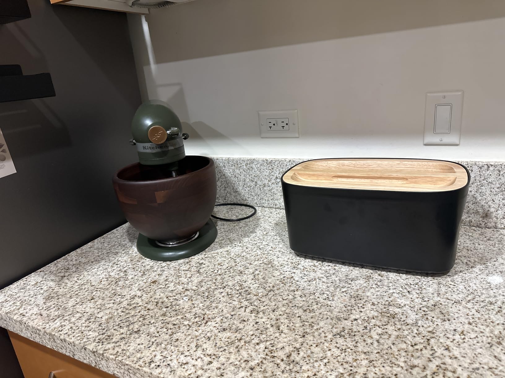 Sonder Los Angeles Union Large Bread Box | Fits Full Sourdough Loaves and More | Breadbox with Cutting Board | Homemade Bread Bin Storage Container | 14.25x9.25x7 in | Charcoal customer photo 1