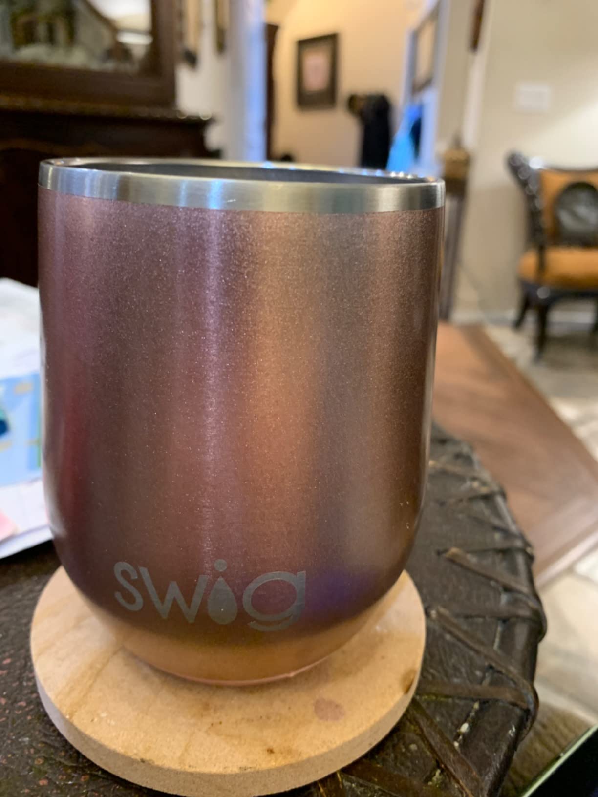 Swig Life 12oz Wine Tumbler with Lid, Stainless Steel, Dishwasher Safe, Portable, Triple Insulated Wine Tumbler customer photo 1