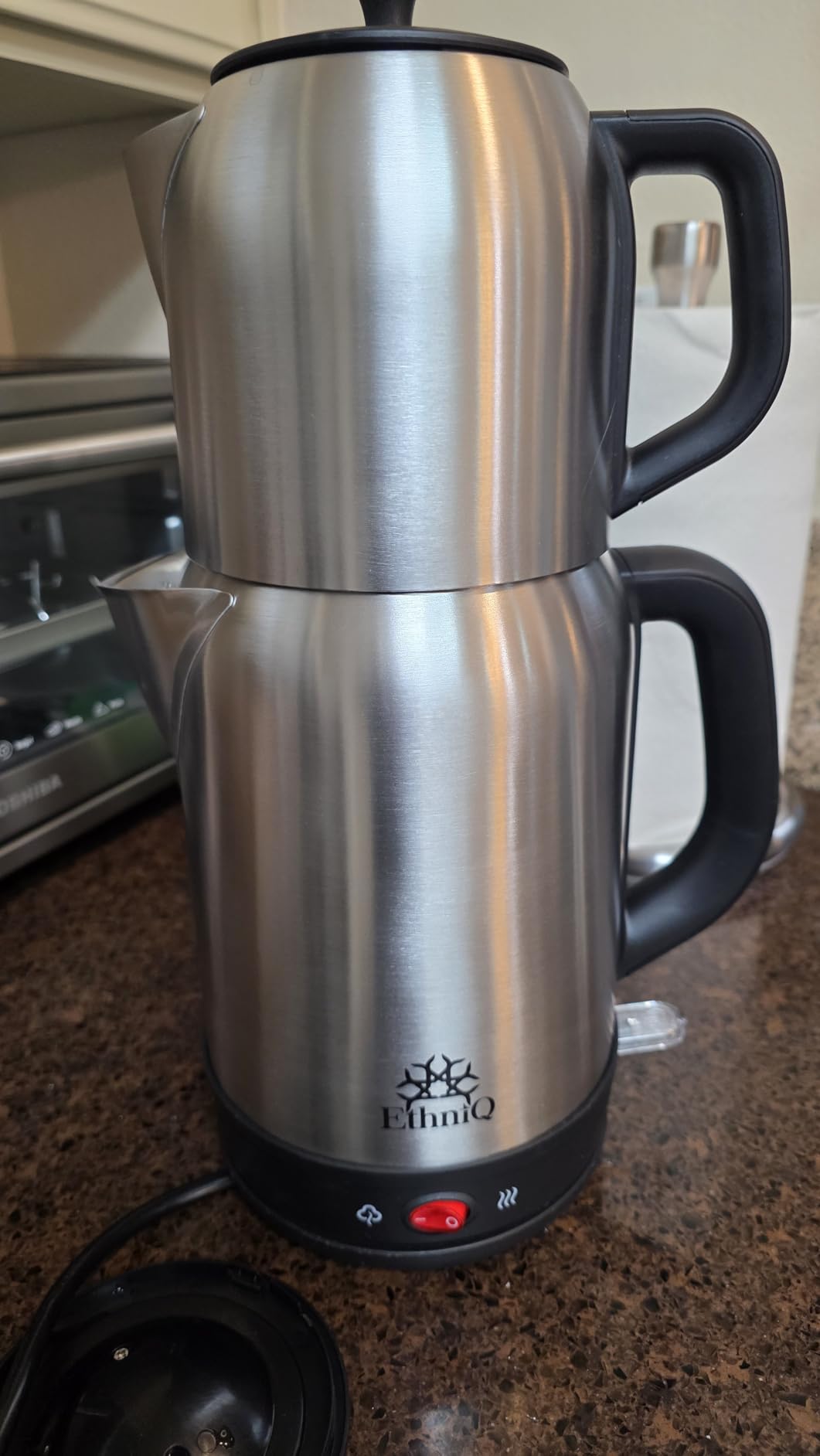 Ethniq TeaVibe Electric Turkish Tea Maker - Stainless Steel 120V Double Pot Kettle & Infuser, Boil-Dry Protection, Auto Shut-Off & Keep Warm Function, 1.7L Kettle + 1L Teapot Capacity customer photo 1