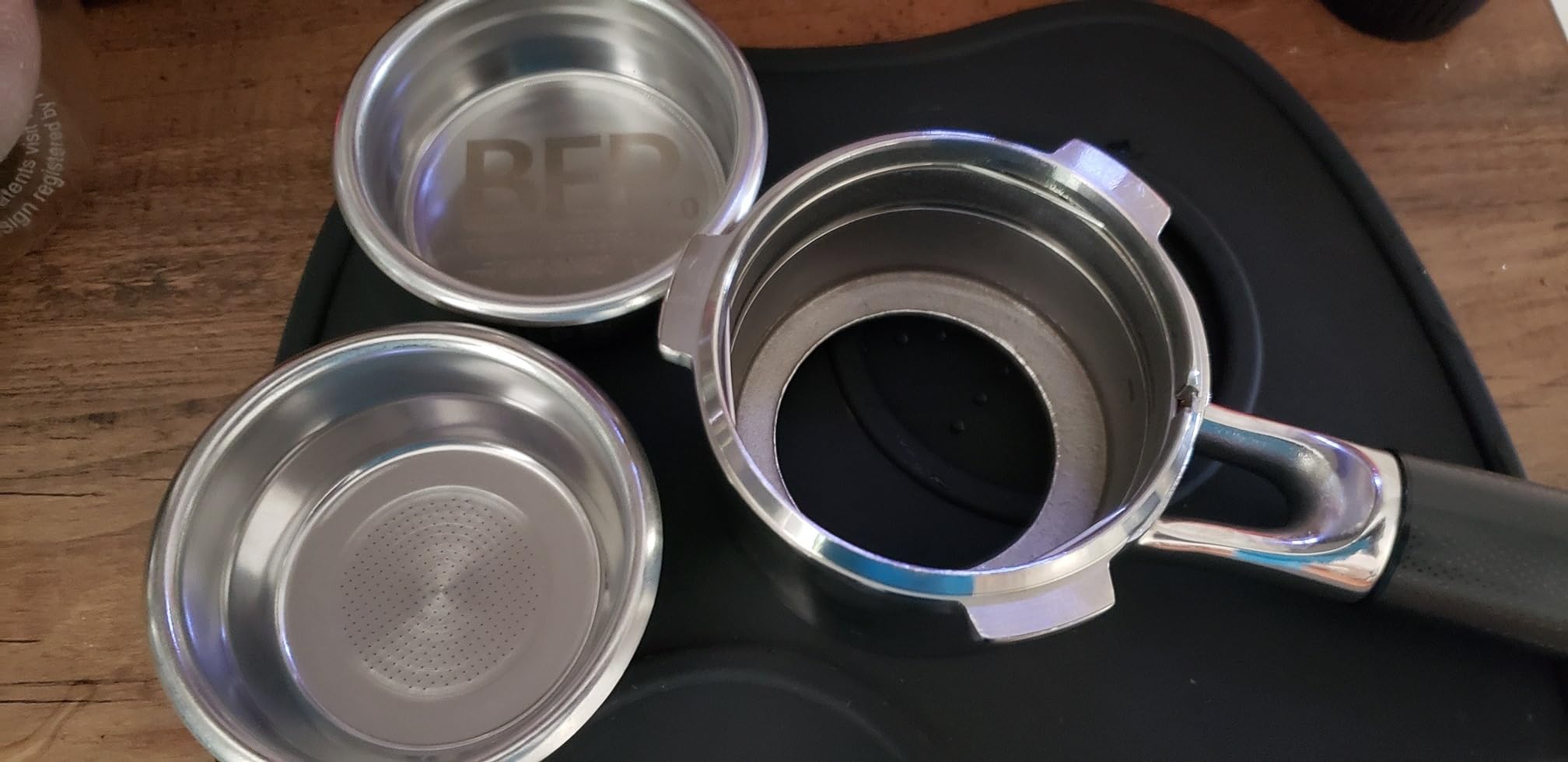 MHW-3BOMBER 58mm Espresso Filter Basket, 18g Double-layer Stainless Steel High Precision Extraction Portafilter Basket Filter Fits Most 58mm Portafilter/Tamper, Ridged, FB5628 customer photo 1