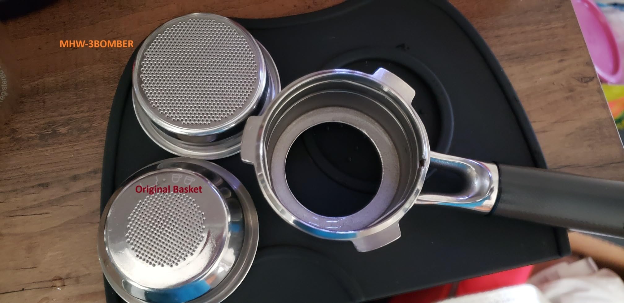 MHW-3BOMBER 58mm Espresso Filter Basket, 18g Double-layer Stainless Steel High Precision Extraction Portafilter Basket Filter Fits Most 58mm Portafilter/Tamper, Ridged, FB5628 customer photo 2