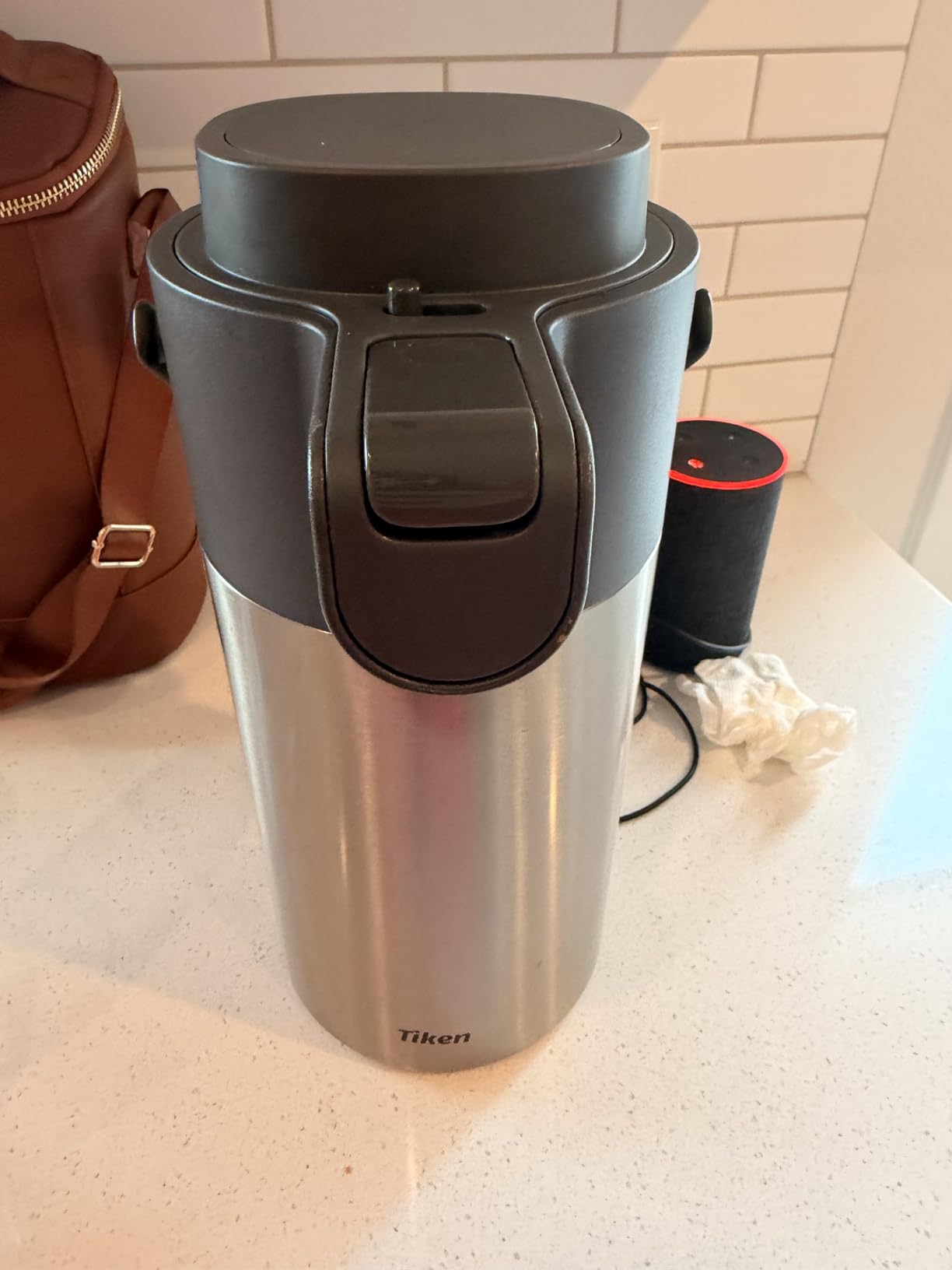 Tiken Airpot Coffee Dispenser with Pump - Coffee Carafes for Keeping Hot - Beverage Dispenser - 135oz/4L Thermal Coffee Carafe for Hot Liquids - Stainless Steel Insulated Coffee Thermos Carafe customer photo 1