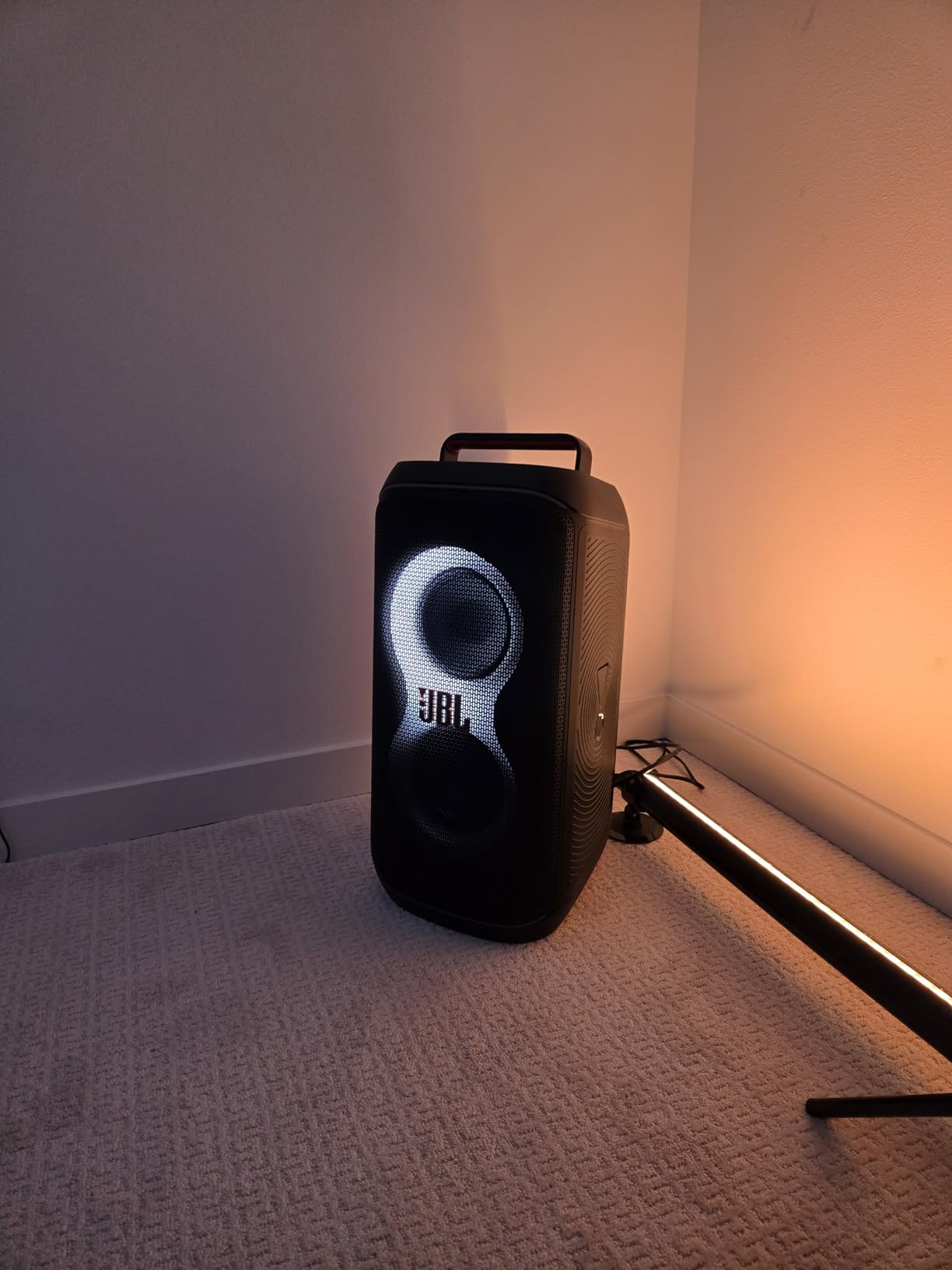 JBL PartyBox Club 120 - Portable Party Speaker with Foldable Handle, Powerful JBL Pro Sound, Futuristic Lightshow, Up to 12 Hours Play Time, Splash Proof, Dual Mic & Guitar Inputs (Black) customer photo 1