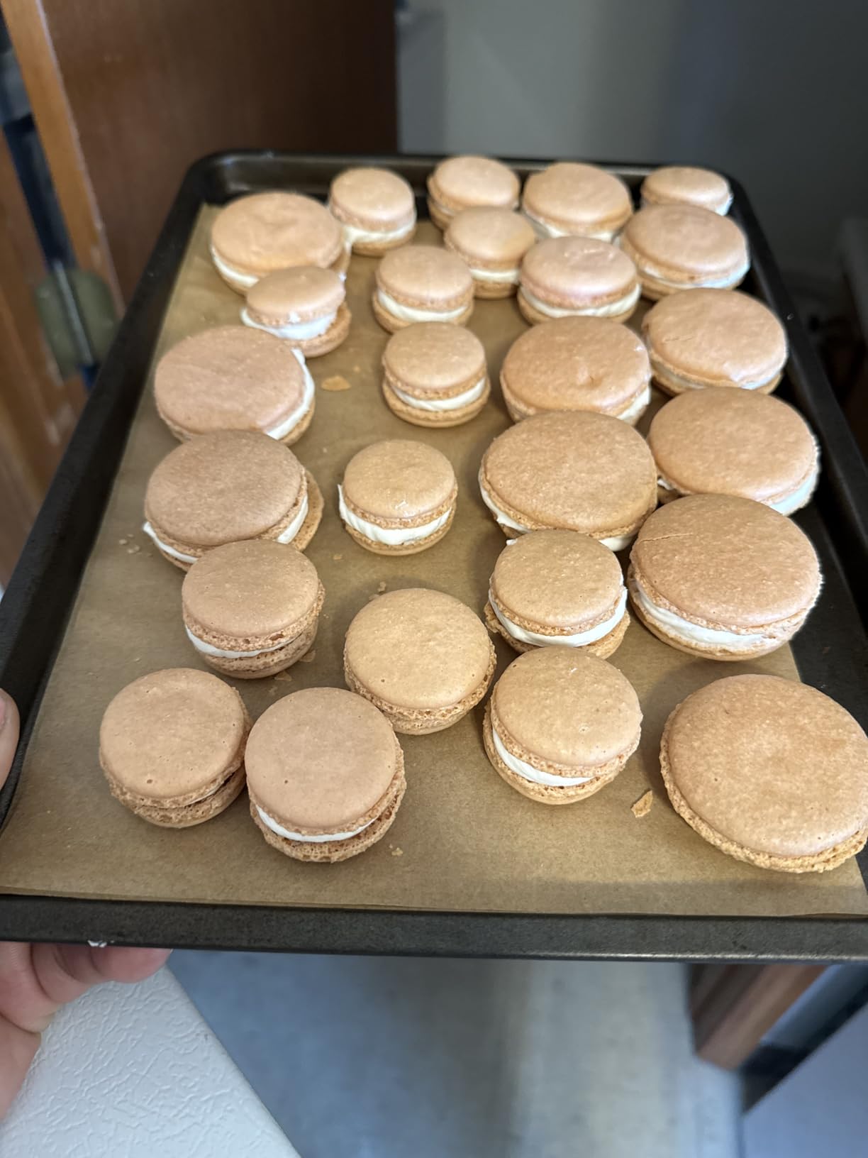 Angadona Macaron Silicone Baking Mats Kit (16pcs set) Macaroon Baking Mat Set of 2 Half Sheet Macaron Silicone Mat Nonstick Macaron Mat Sheet,6 Piping Tip,2 Piping Bag with 3 Bag Tie,2 coupler customer photo 1