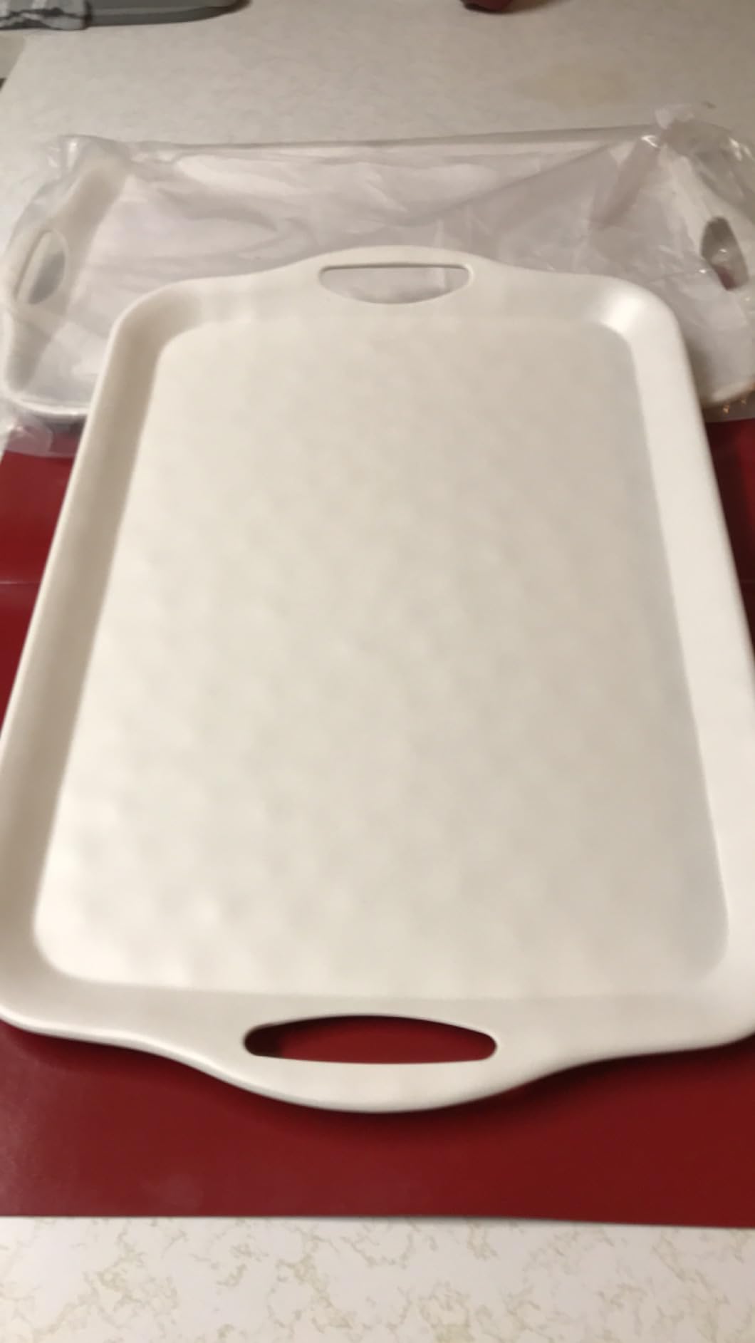 Extra Large Serving Tray with Handles, 20x13 inch, Set of 2 Melamine Platters for Serving Food, Turkey, Cookie customer photo 2