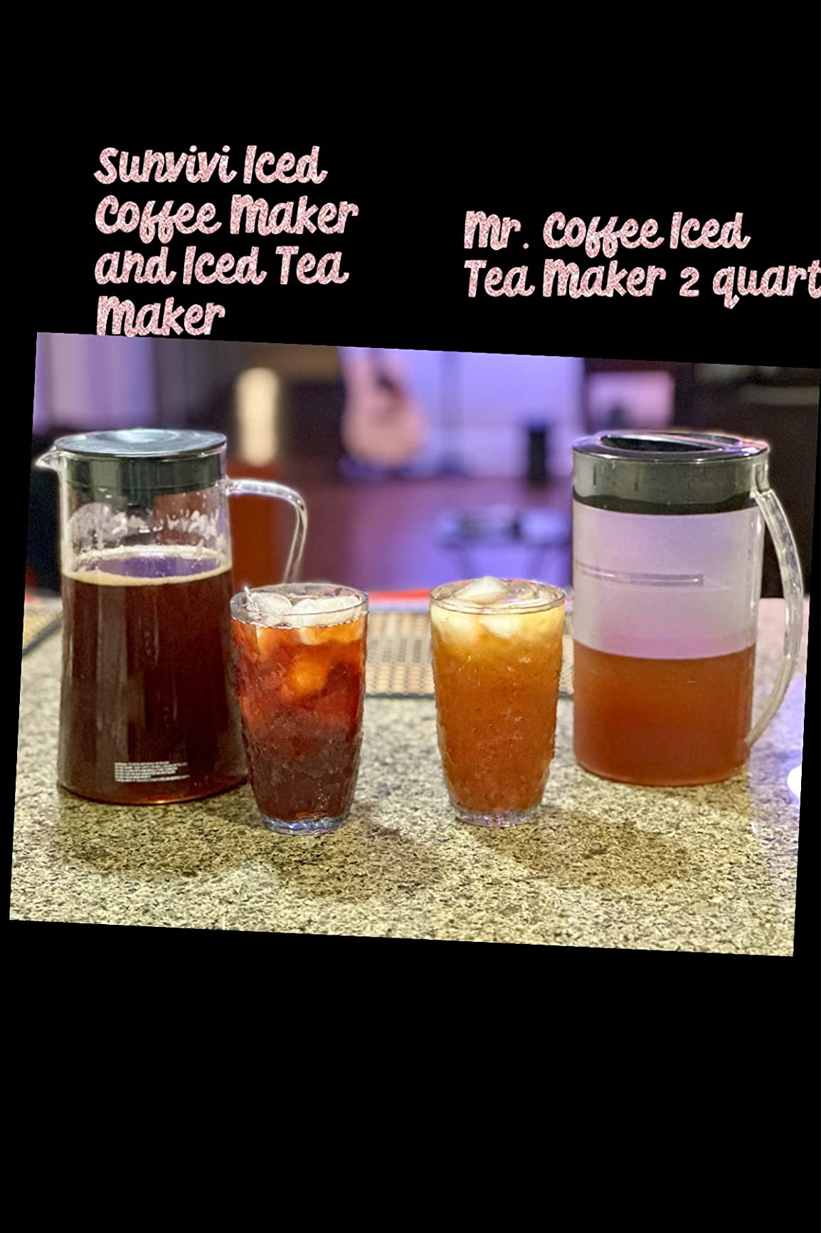 SUNVIVI Iced Tea Maker with 2.5-Quart Pitcher, Iced Coffee Brewing Maker for Ground Coffee, Tea Bags, Loose Leaf Tea, 7 Cups Coffee Machines for Home, Strength Control for Flavor, Black customer photo 1