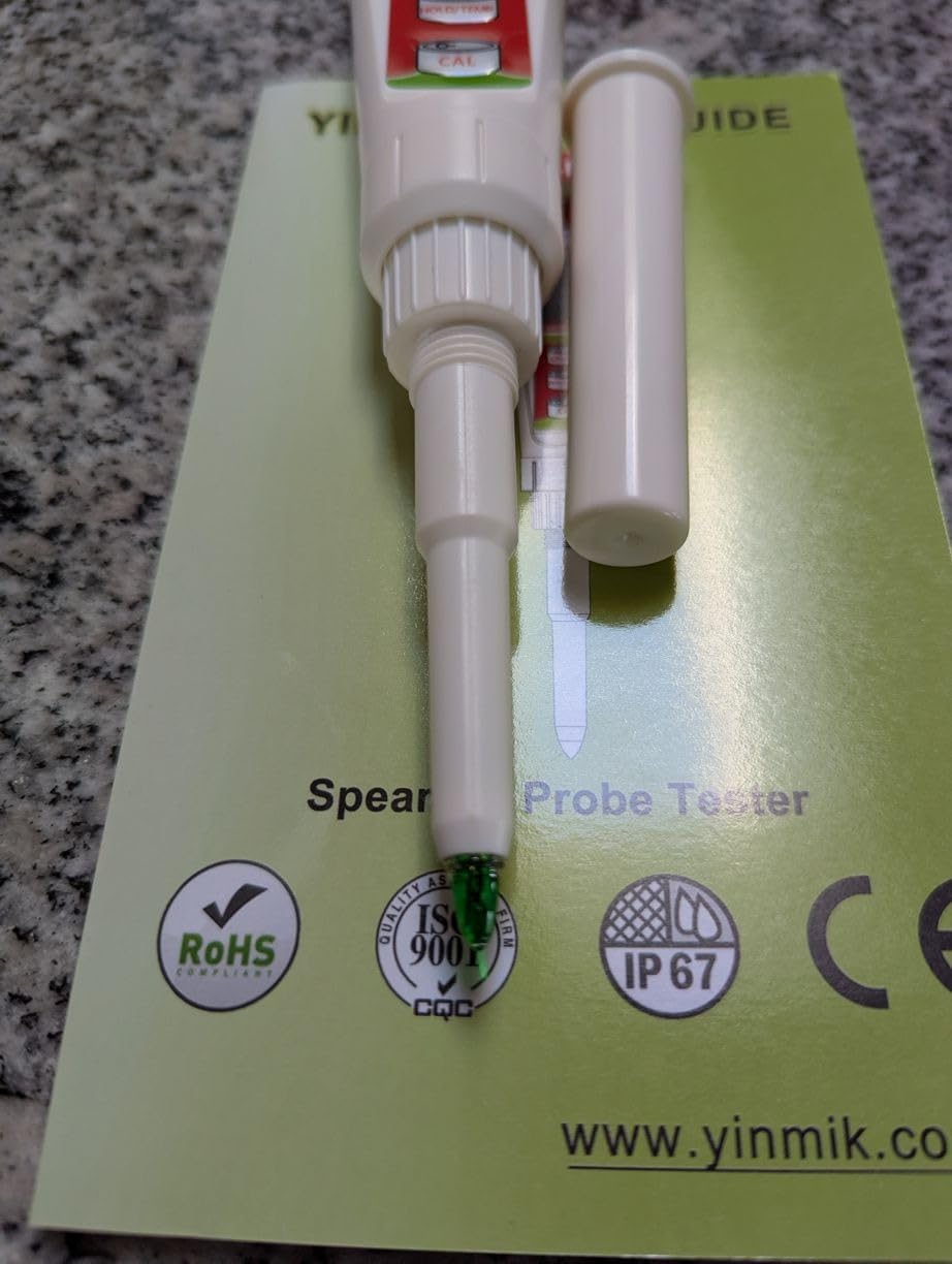 Digital Food pH Meter YINMIK pH Meter Food Fermentation with Calibration Solution Kit pH Test Strips for Food Spear Tip pH Meter Probe for Dough Sushi Rice Fermenting Sausage Meat Soap Cheese customer photo 2