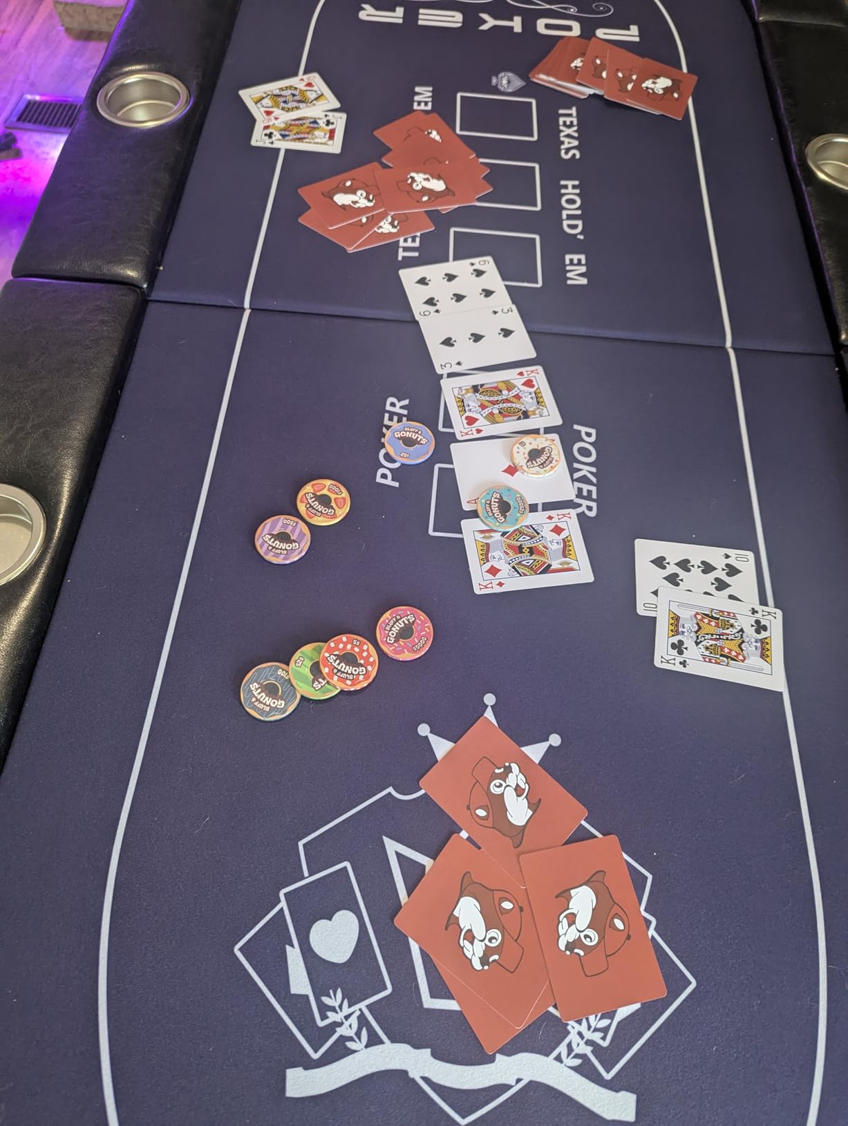 8 Player Poker Table Foldable, Texas Holden Casino Table with Padded Rails & Cup Holders, Portable Folding Game Table for Home or Game Room, 71 Inch customer photo 2