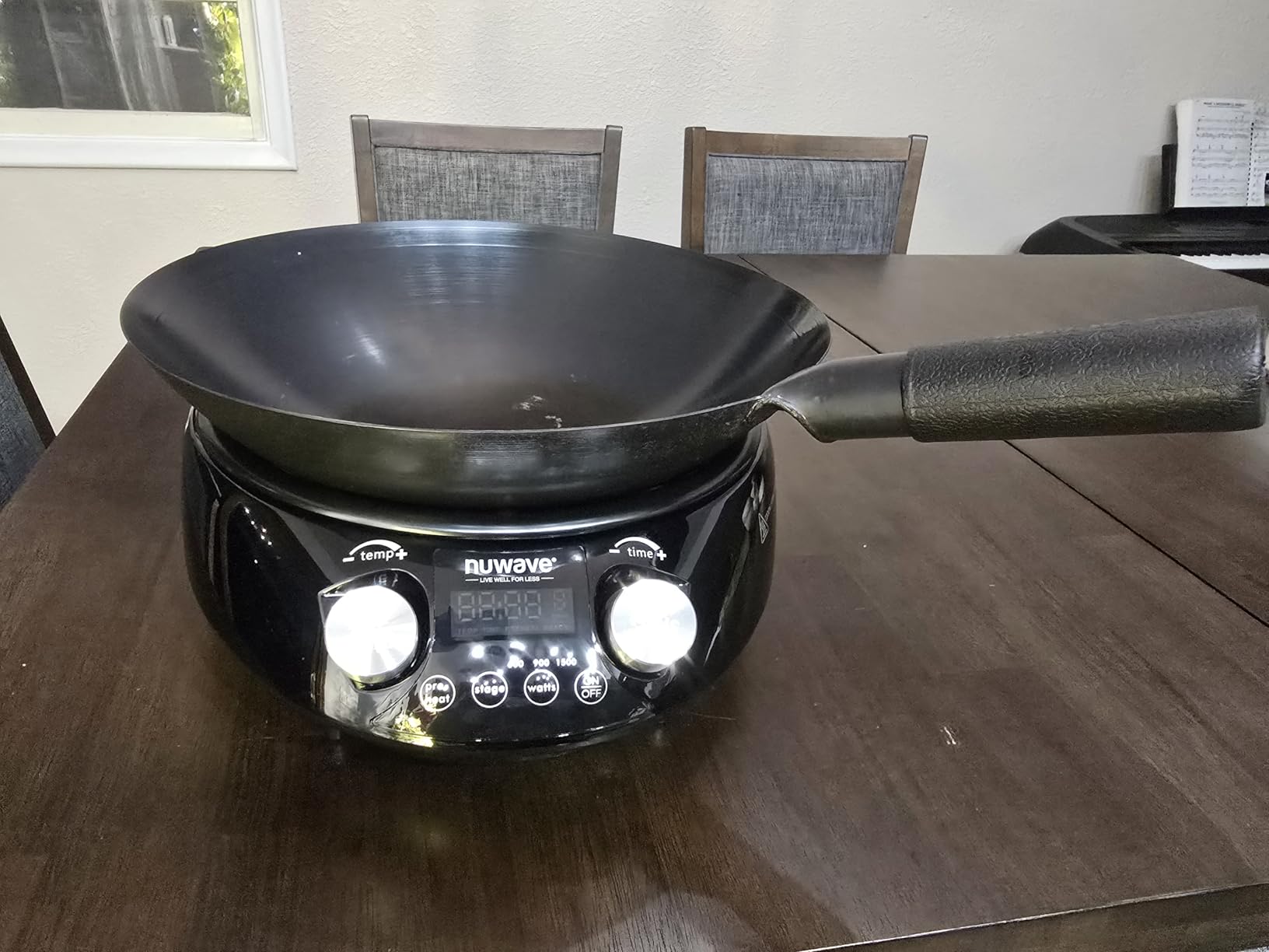 Nuwave Induction Wok, 3 Wattages 600, 900 & 1500, Precise Temp Controls from 100°F to 575°F in 5°F, Infuse Complex Charred Aroma & Flavor, Authentic 14-inch Carbon Steel Wok Included, Wok Hei customer photo 1