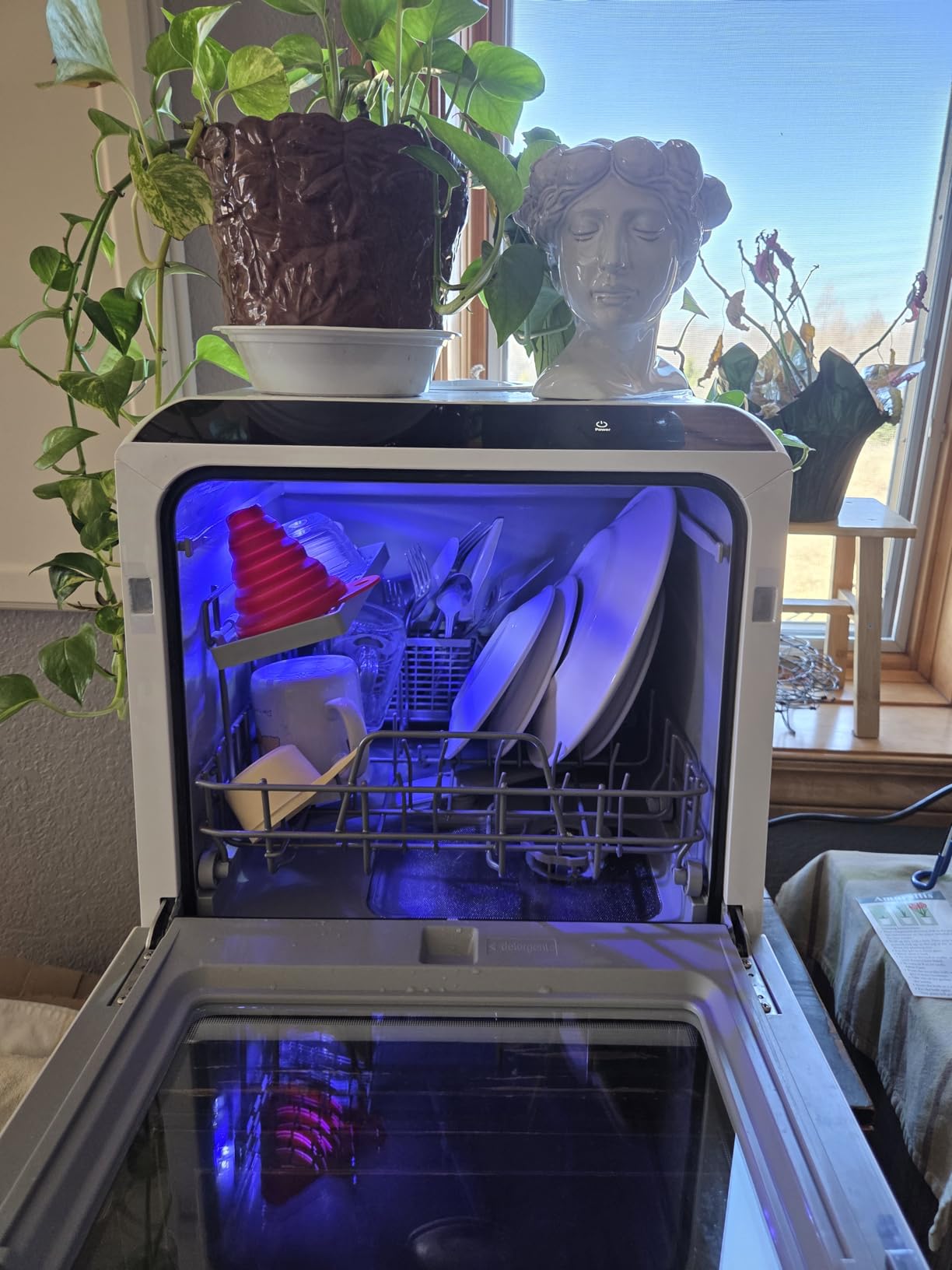 EUHOMY Countertop Dishwasher Portable with 6 Programs, 5L Built-in Water Tank for Apartments & RV, 167F High-Temp, No Hookup Needed, Mini Dishwasher with Baby Care, Air Dry/Quick/ECO/Fruit/Normal Mode customer photo 2